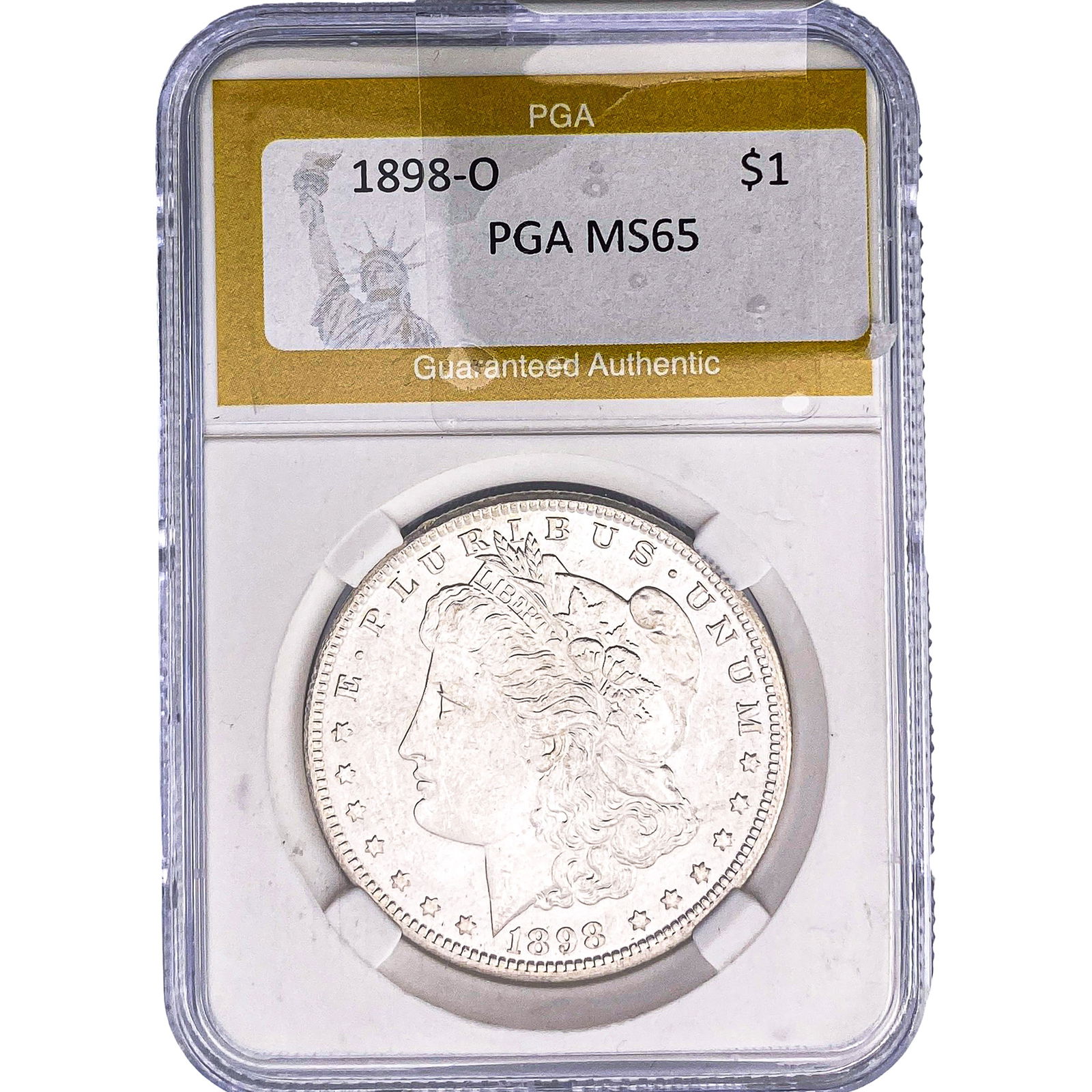 1898-O Morgan Silver Dollar PGA MS65: 1898-O Morgan Silver Dollar PGA MS65