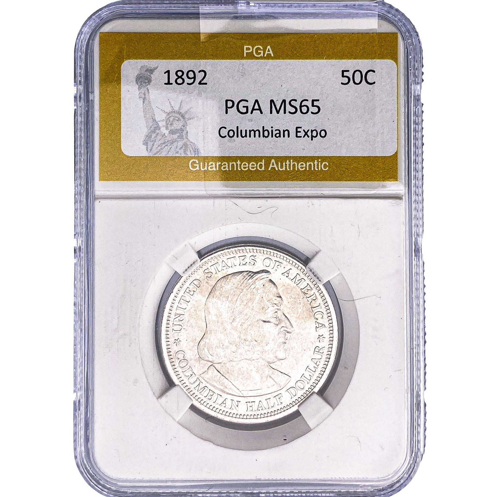 1892 Columbian Expo Half Dollar PGA MS65: 1892 Columbian Expo Half Dollar PGA MS65