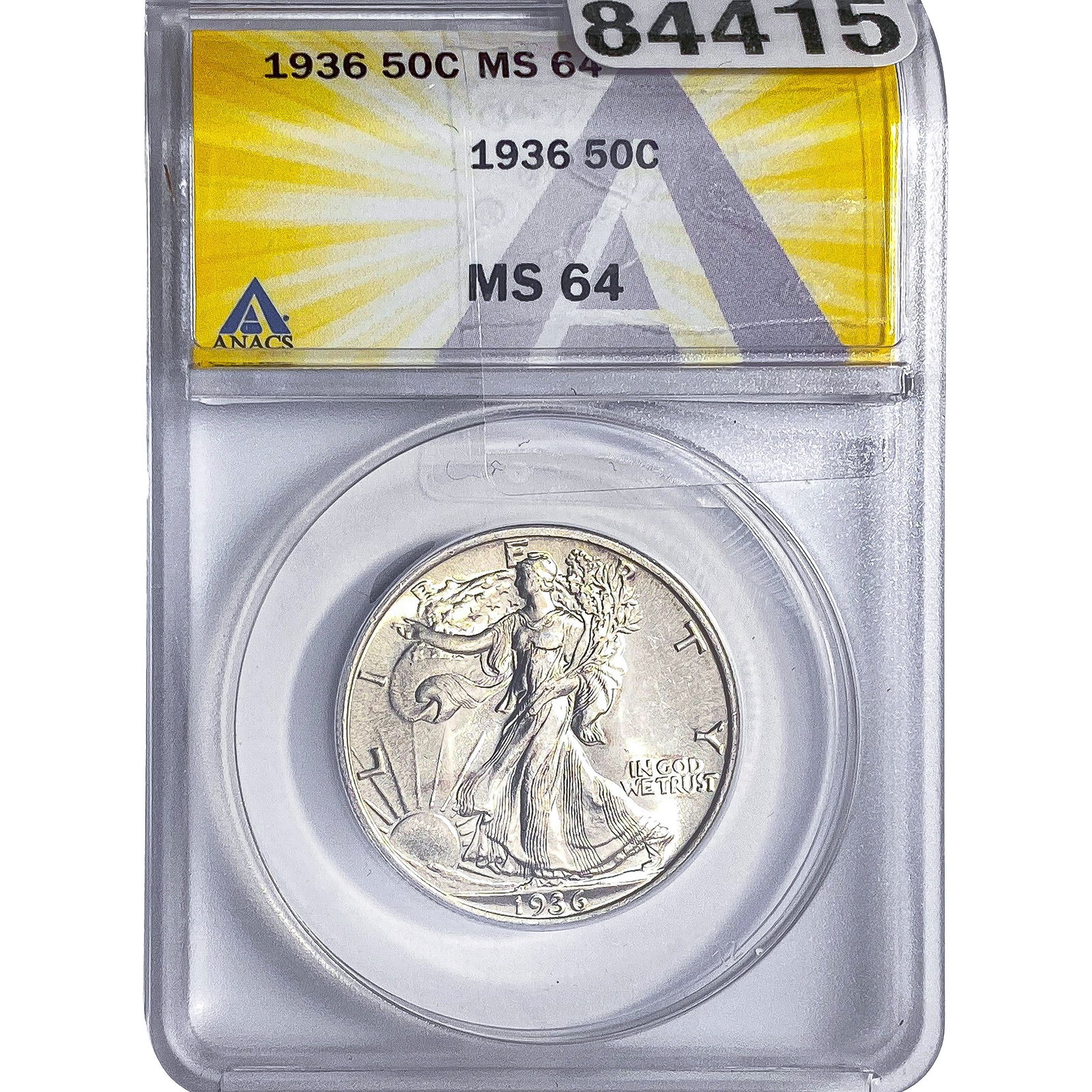 1936 Walking Liberty Half Dollar ANACS MS64: 1936 Walking Liberty Half Dollar ANACS MS64