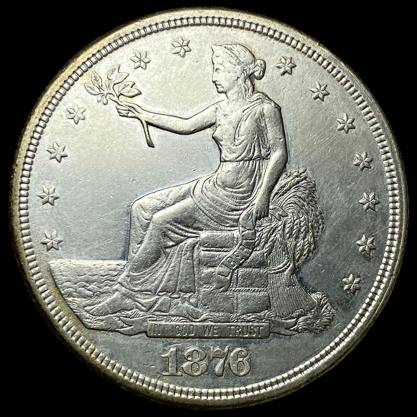 1876 Silver Trade Dollar CLOSELY UNCIRCULATED (1 of 2)