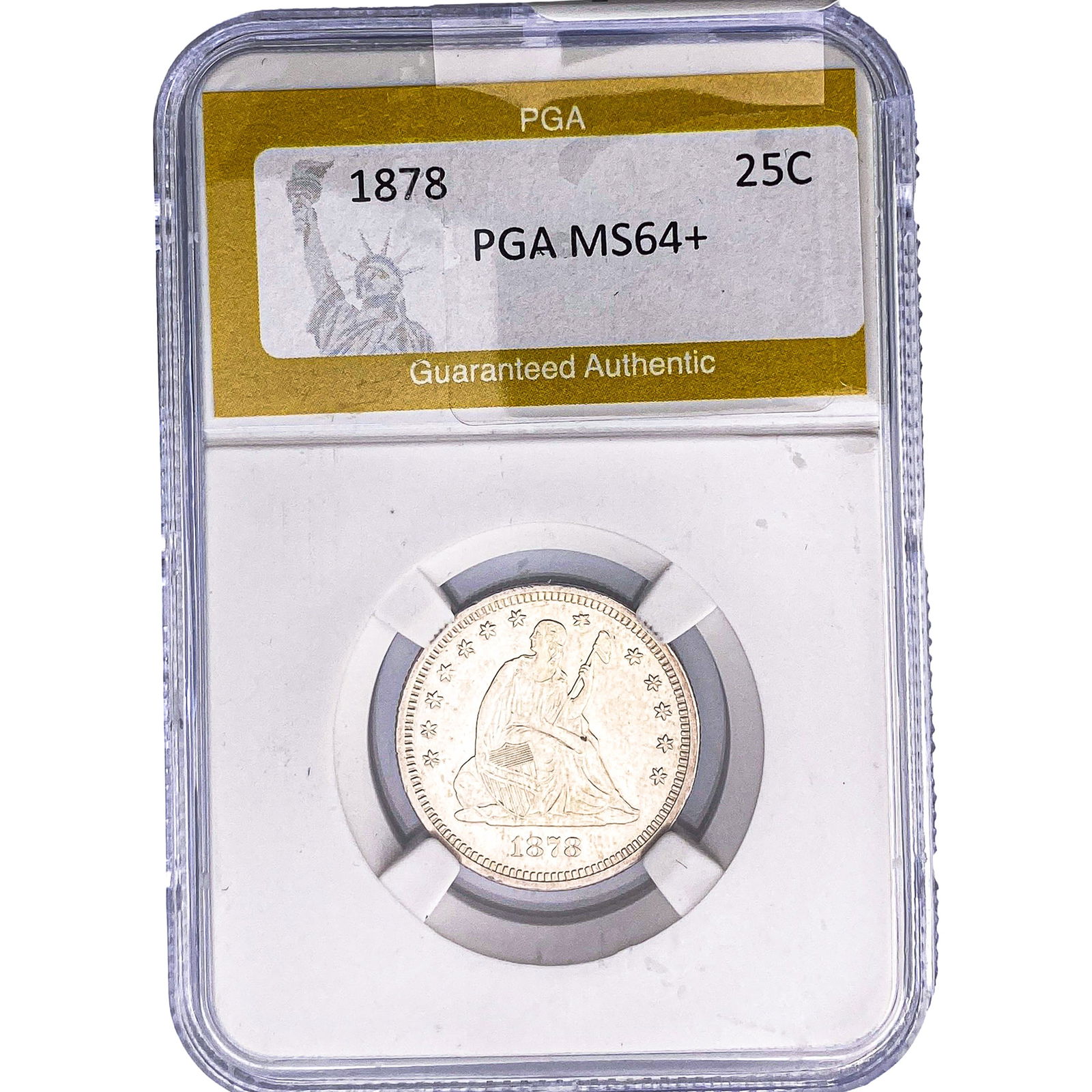1878 Seated Liberty Quarter PGA MS64+: 1878 Seated Liberty Quarter PGA MS64+