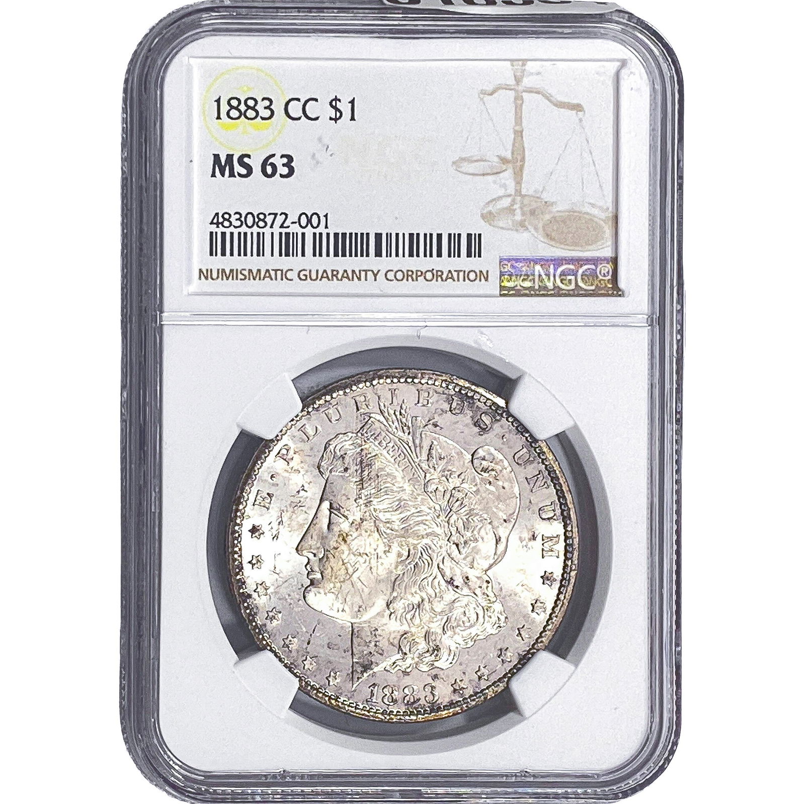 1883-CC Morgan Silver Dollar NGC MS63: 1883-CC Morgan Silver Dollar NGC MS63