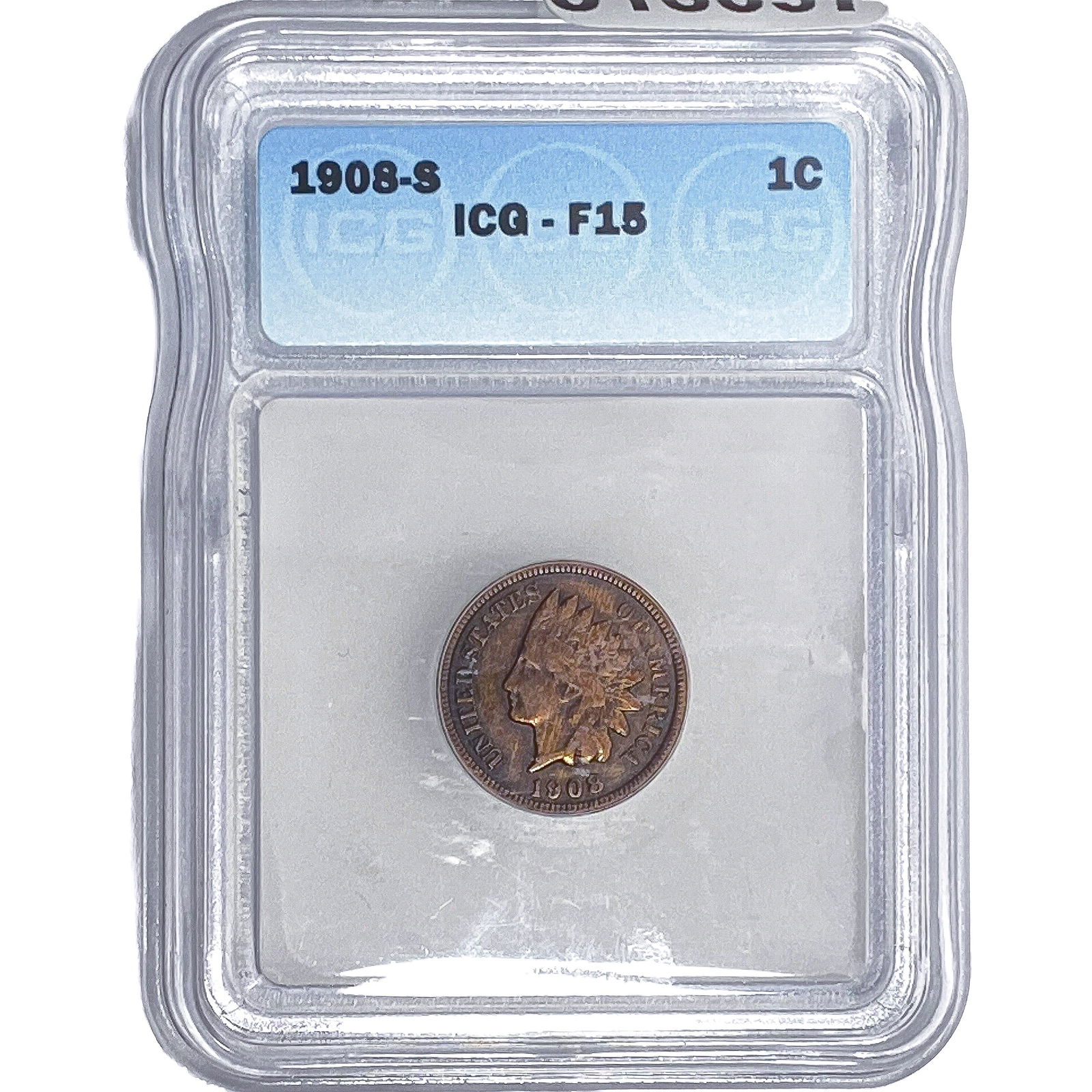 1908-S Indian Head Cent ICG F15 (1 of 2)