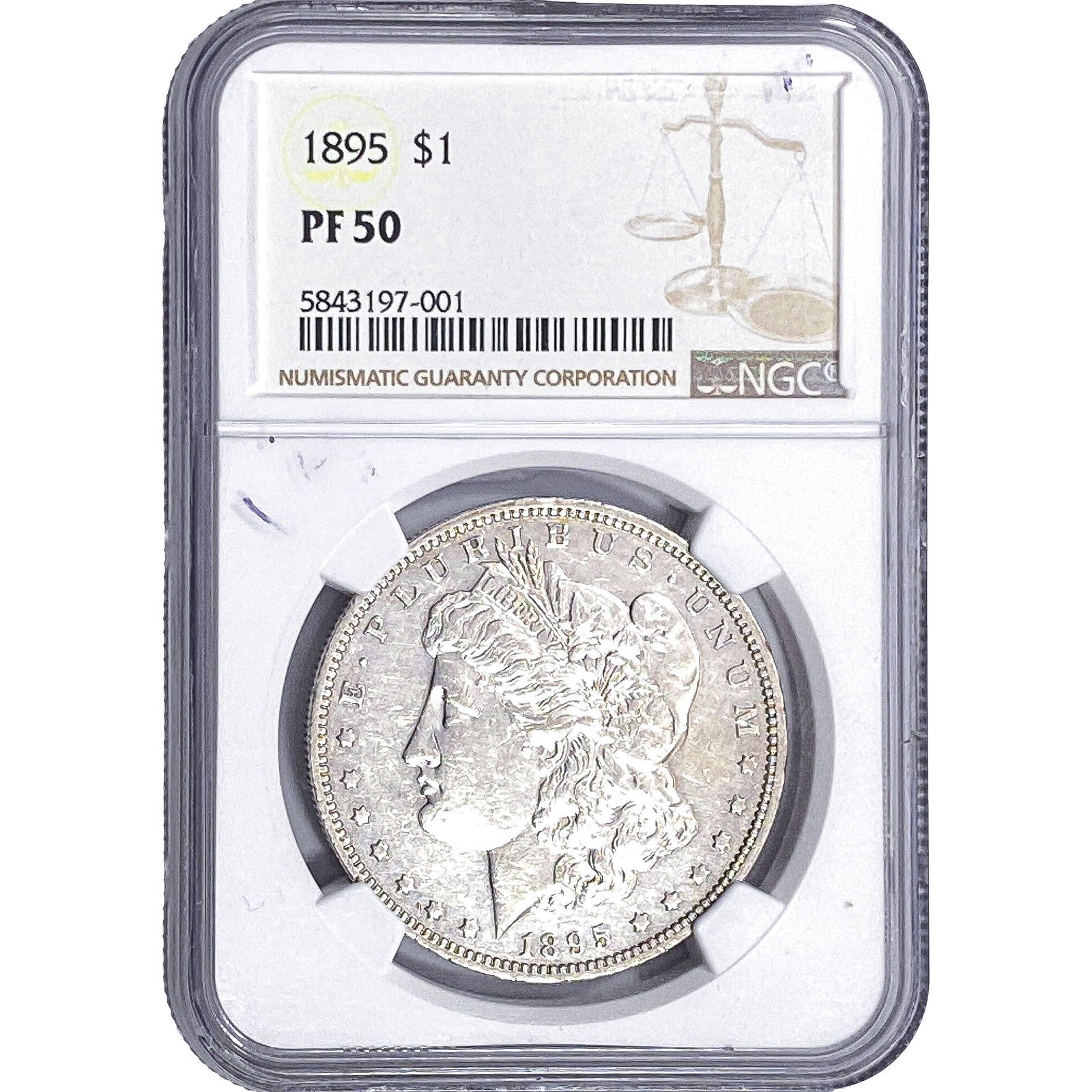 1895 Morgan Silver Dollar NGC PF50: 1895 Morgan Silver Dollar NGC PF50