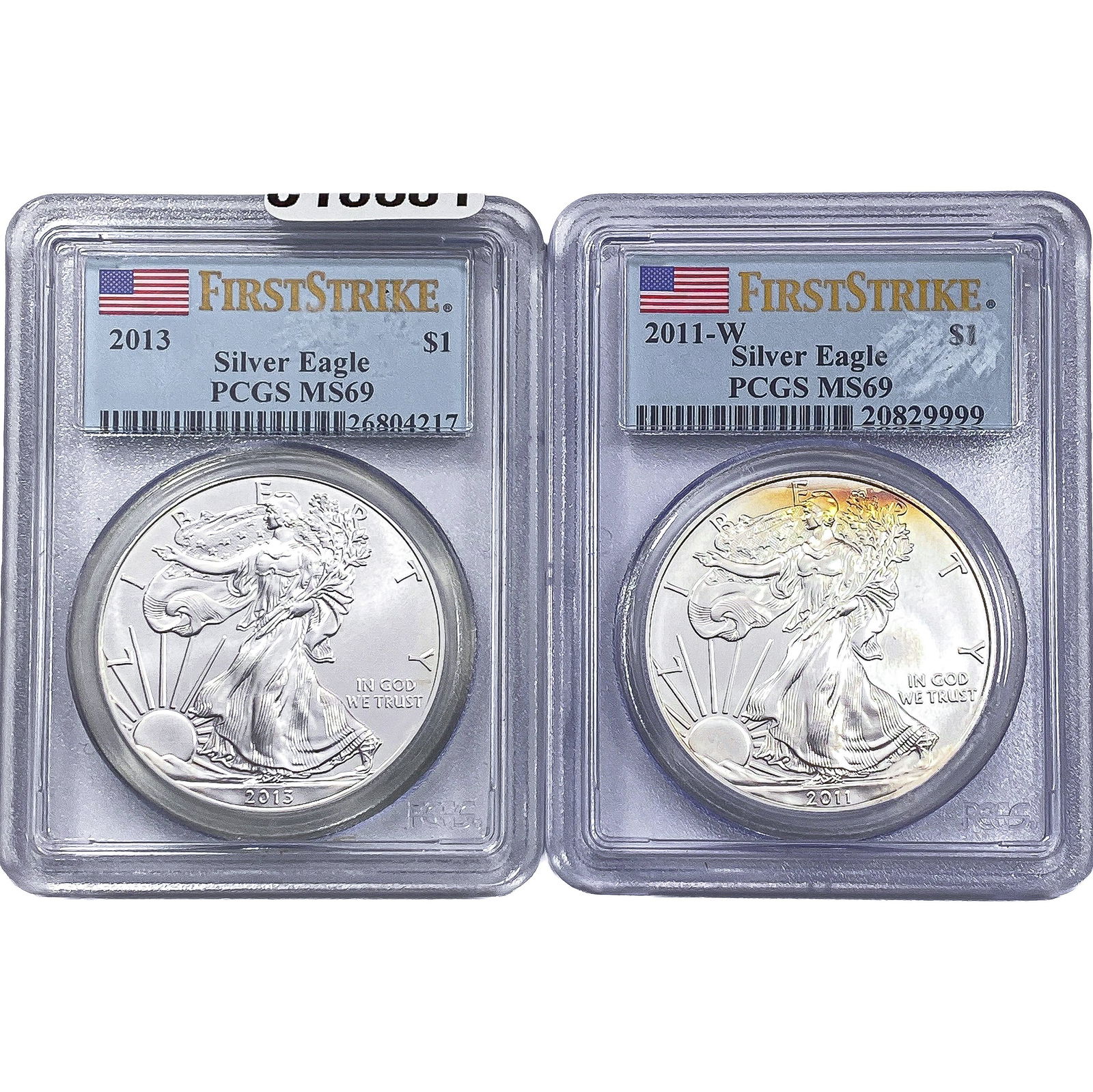 [2 Coins] 2011-2013 Silver Eagle PCGS MS69 (1 of 2)