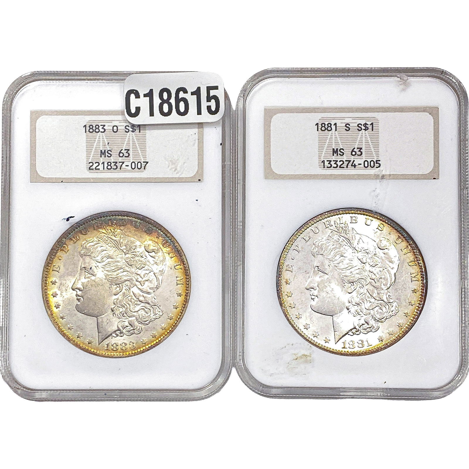 [2 Coins] 1881-1883 Morgan Silver Dollar NGC MS63 (1 of 2)