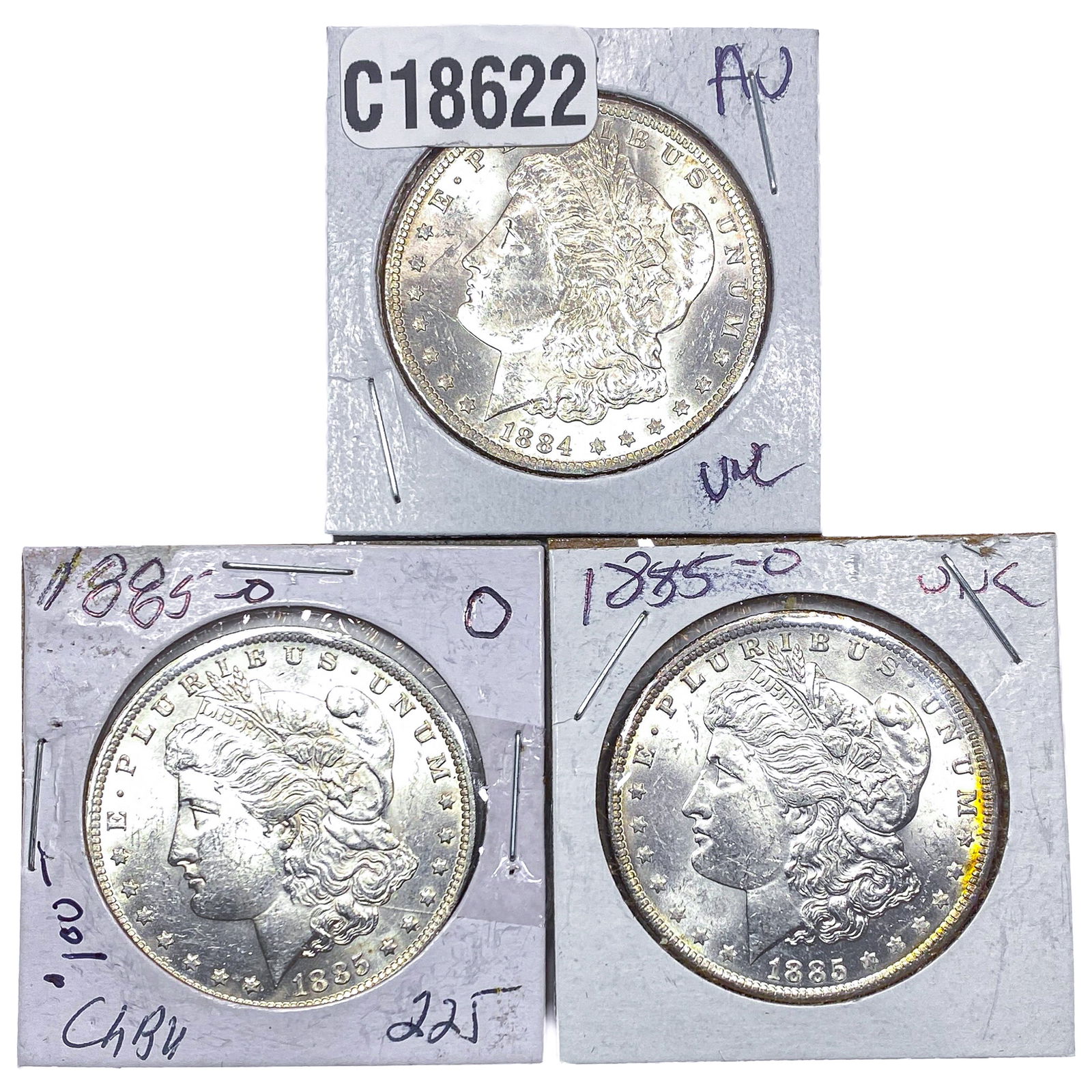 [3 Coins] 1884-1885 Morgan Silver Dollar: [3 Coins] 1884-1885 Morgan Silver Dollar