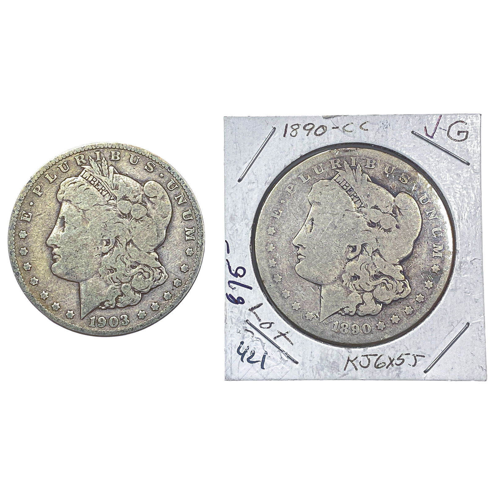 [2 Coins] 1890-1903 Morgan Silver Dollar (1 of 2)