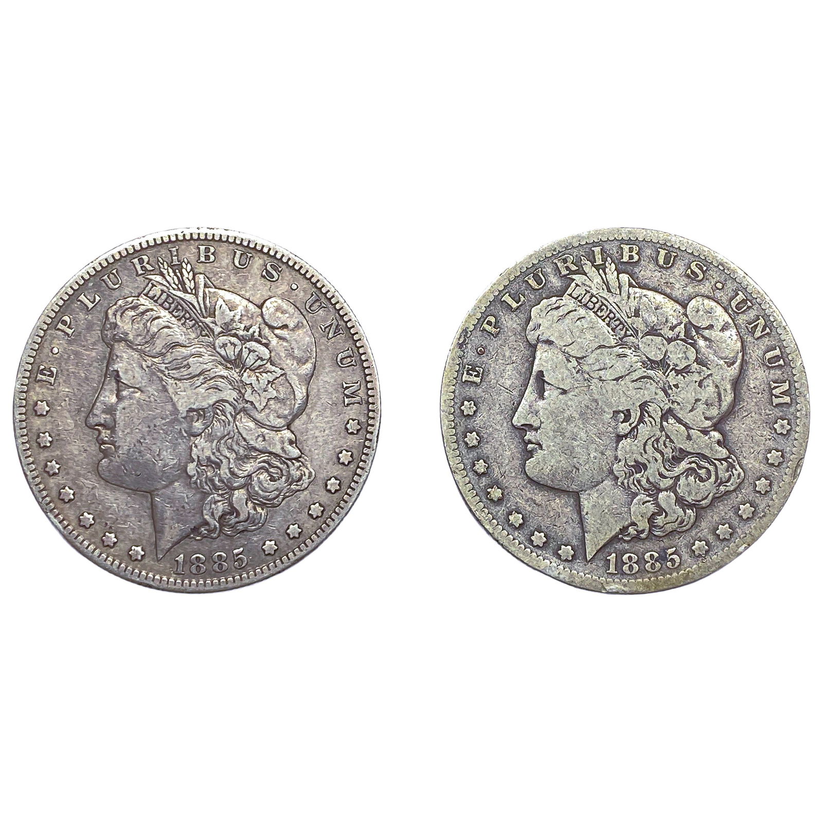 [2 Coins] 1885 Morgan Silver Dollar: [2 Coins] 1885 Morgan Silver Dollar