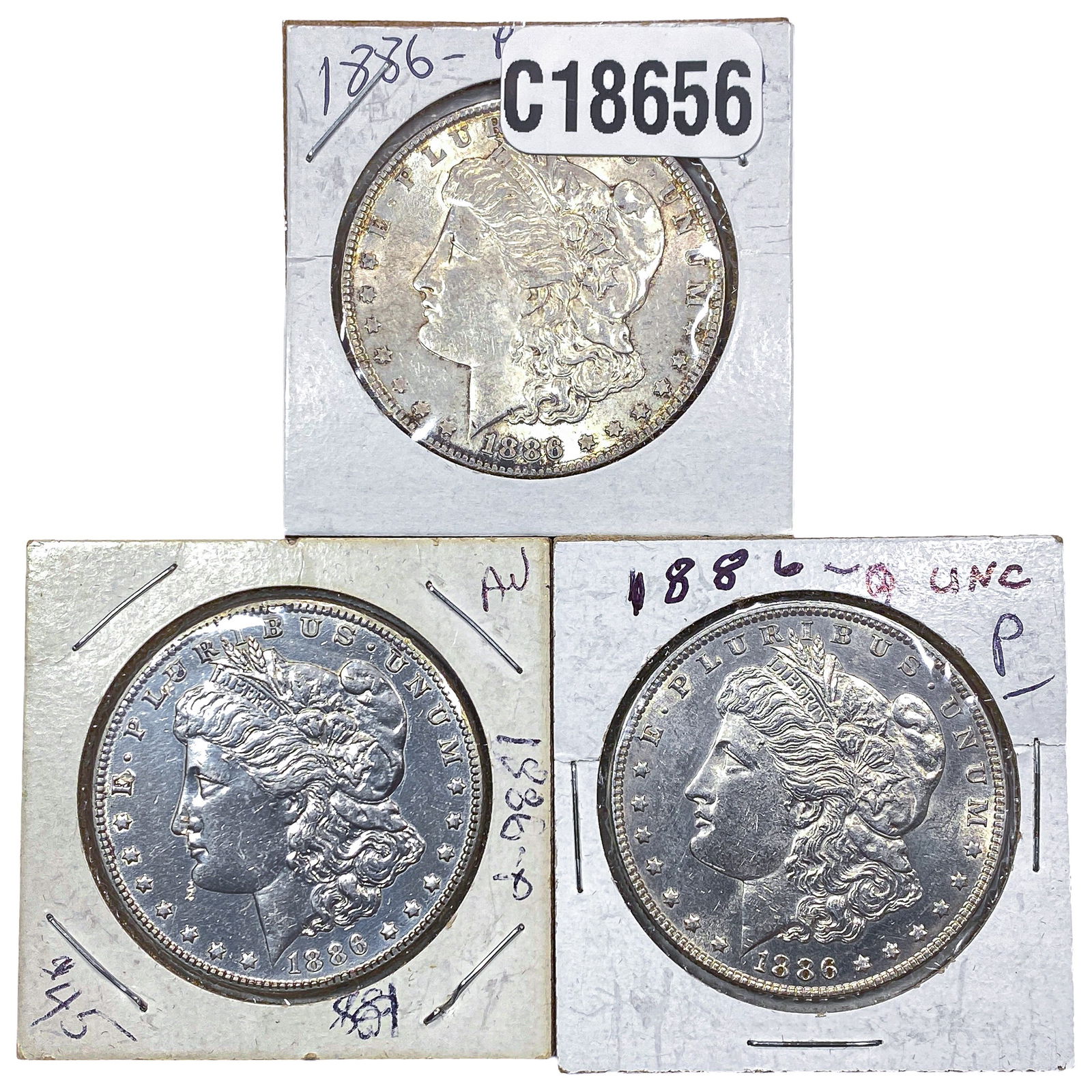 [3 Coins] 1886-1891 Morgan Silver Dollar (1 of 2)