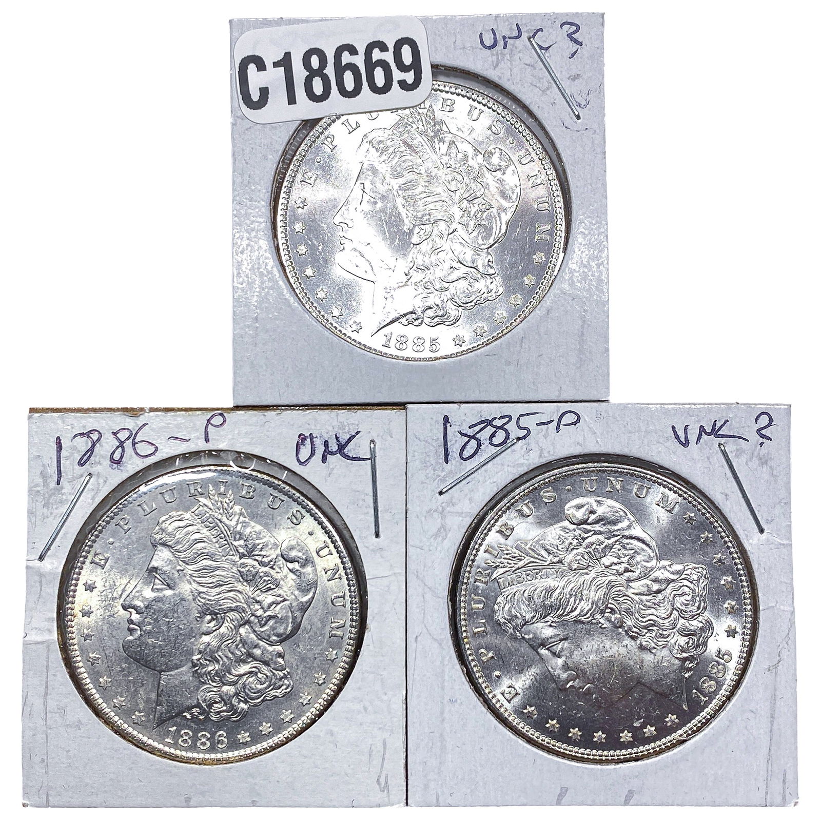 [3 Coins] 1885-1886 Morgan Silver Dollar (1 of 2)