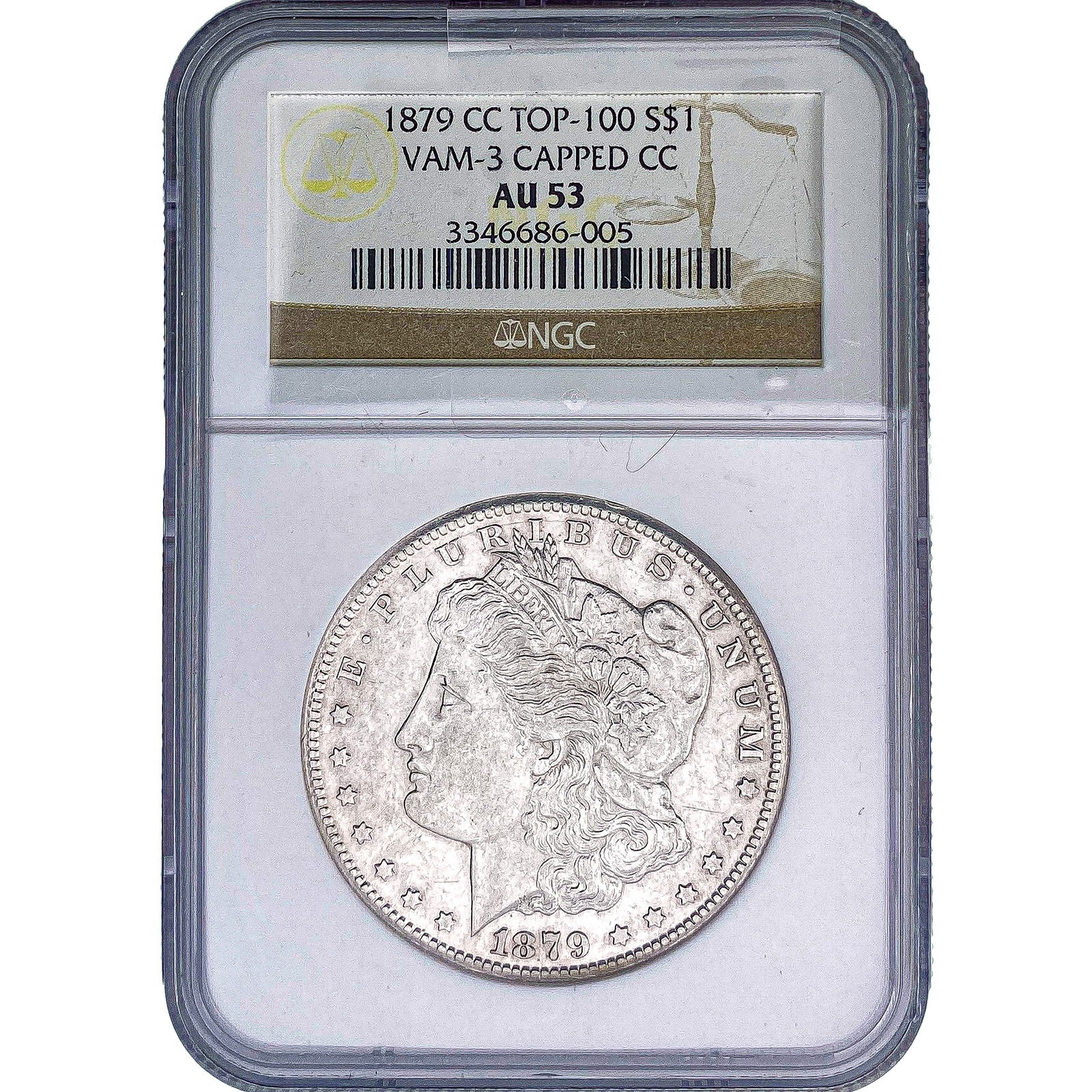 1879-CC Morgan Silver Dollar NGC AU53 VAM-3 (1 of 2)