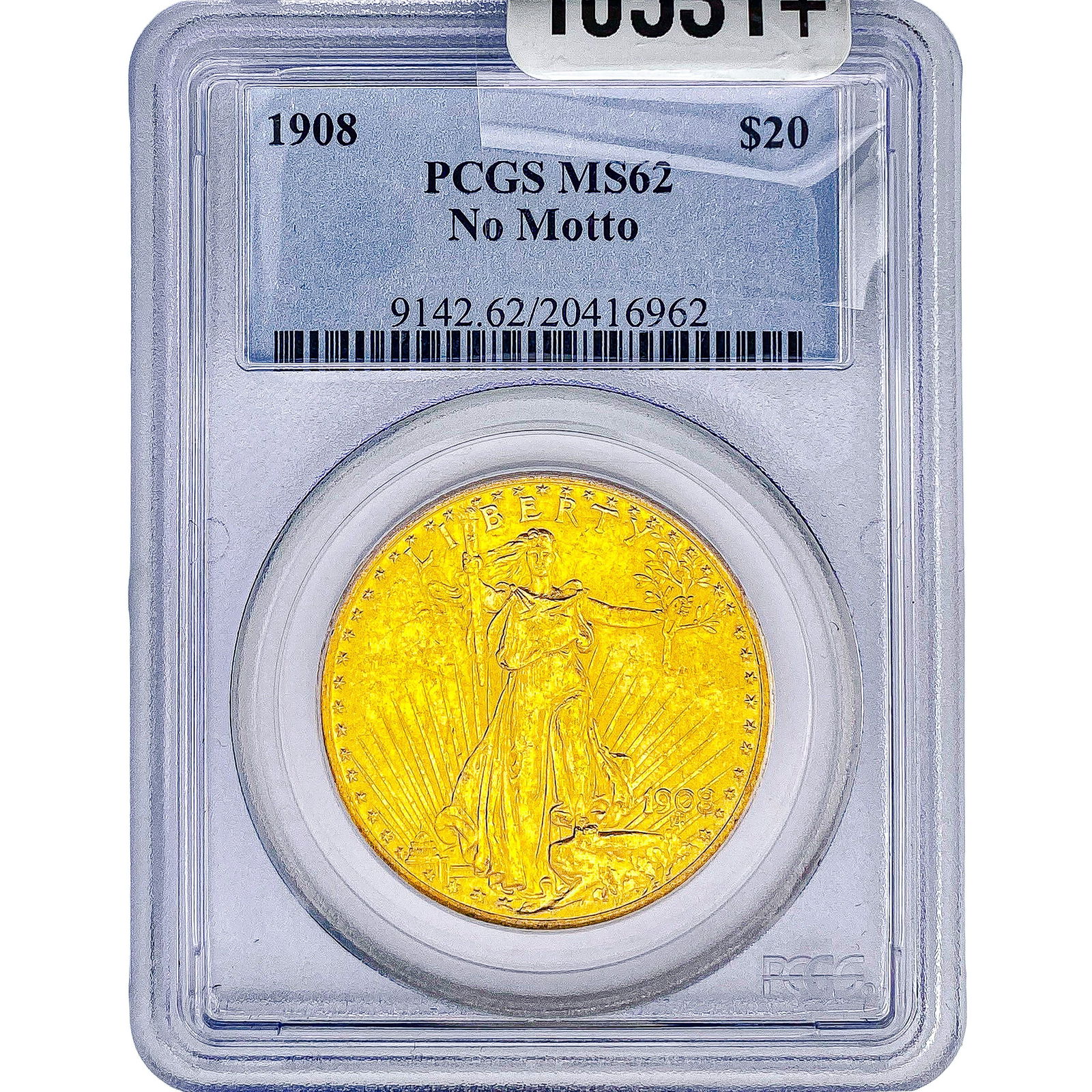 1908 $20 Gold Double Eagle PCGS MS62 No Motto (1 of 2)