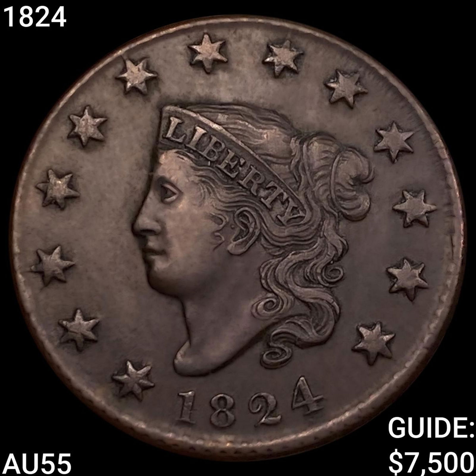 1824 Coronet Head Large Cent HIGH GRADE (1 of 2)