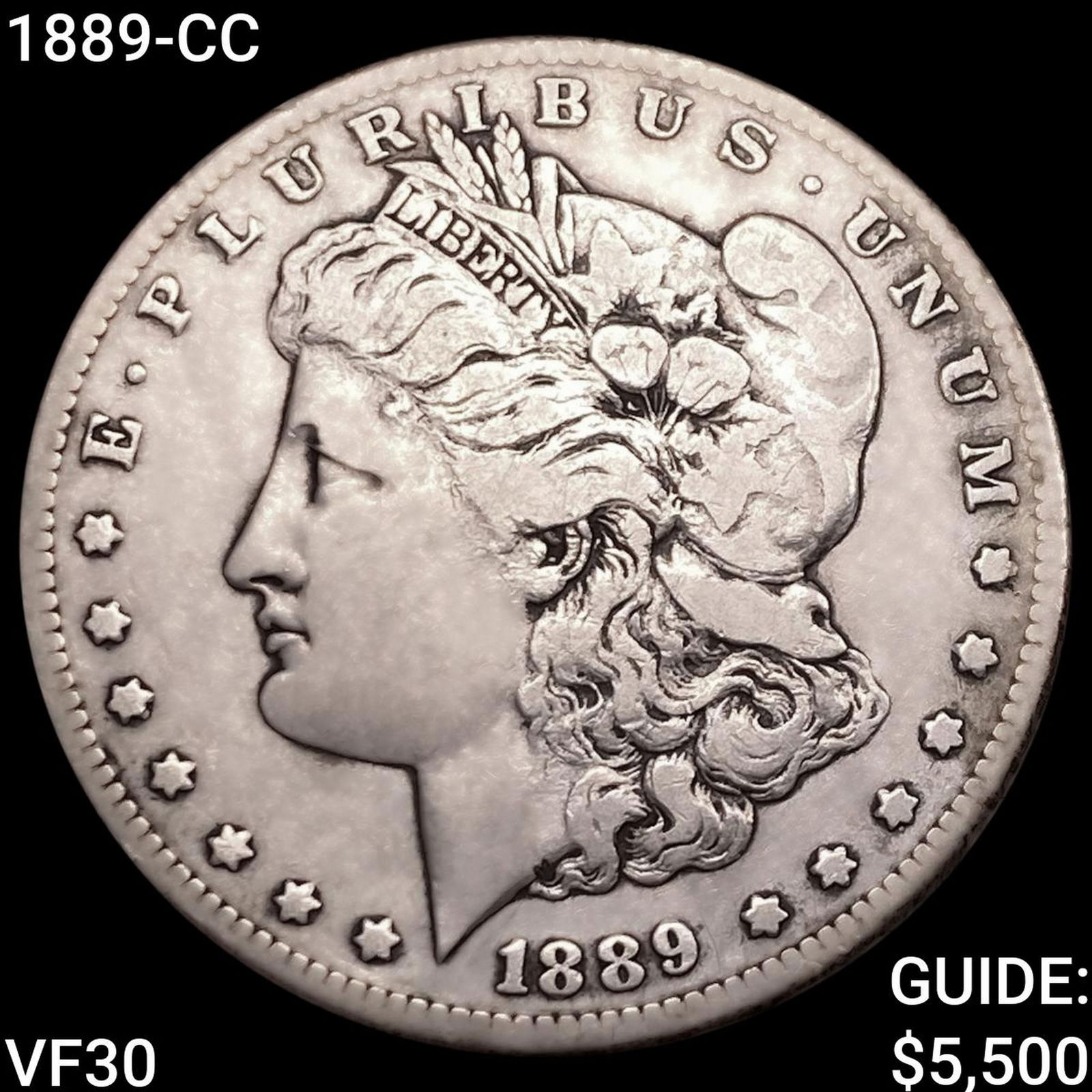 1889-CC Morgan Silver Dollar LIGHTLY CIRCULATED: 1889-CC Morgan Silver Dollar LIGHTLY CIRCULATED