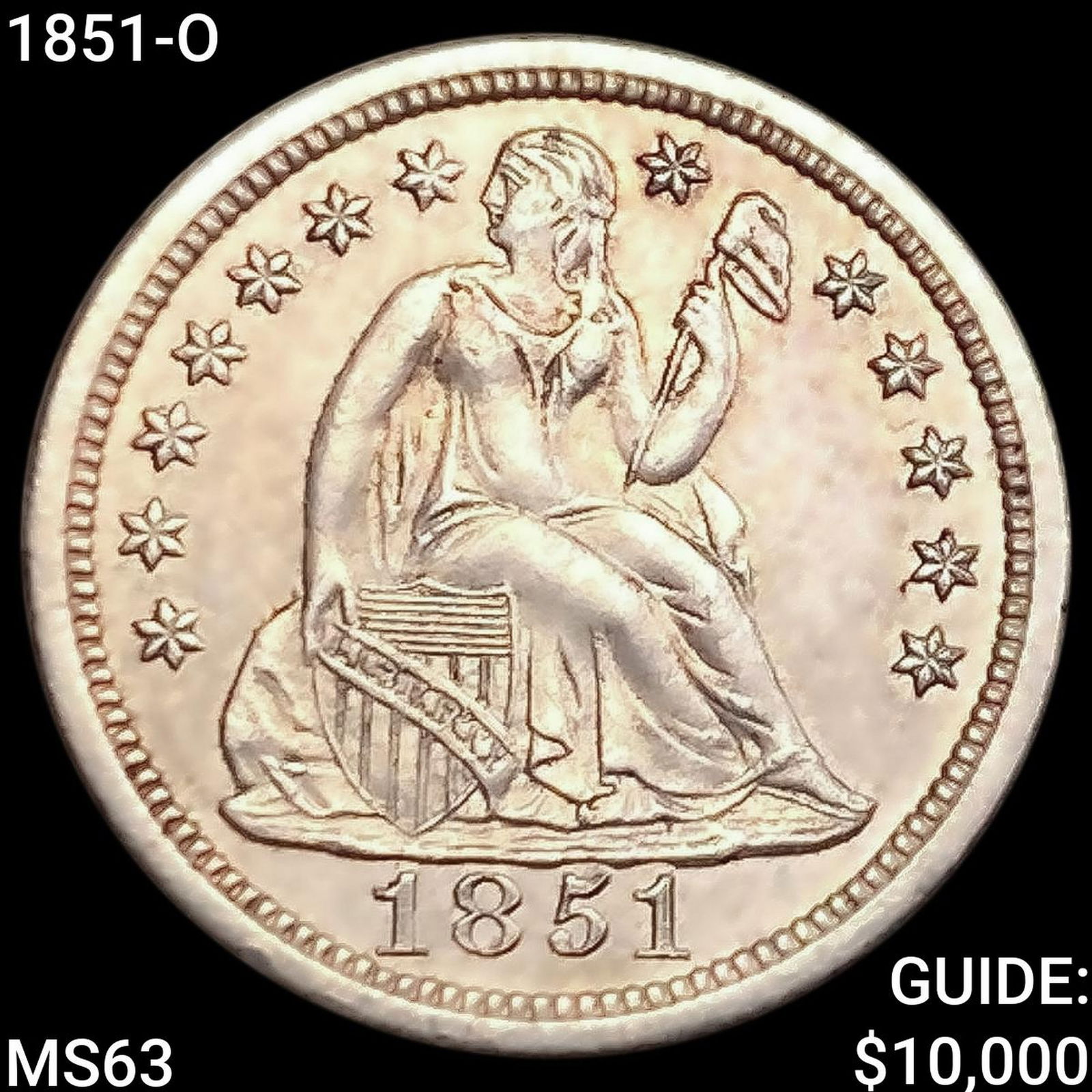 1851-O Seated Liberty Dime CHOICE BU: 1851-O Seated Liberty Dime CHOICE BU
