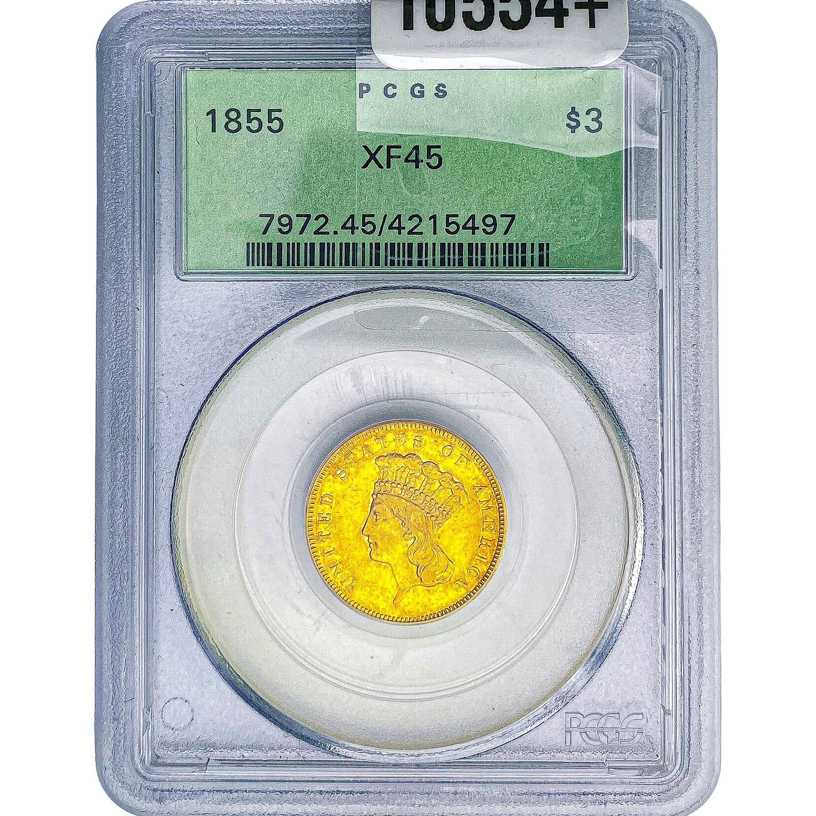1855 $3 Gold Piece PCGS XF45: 1855 $3 Gold Piece PCGS XF45