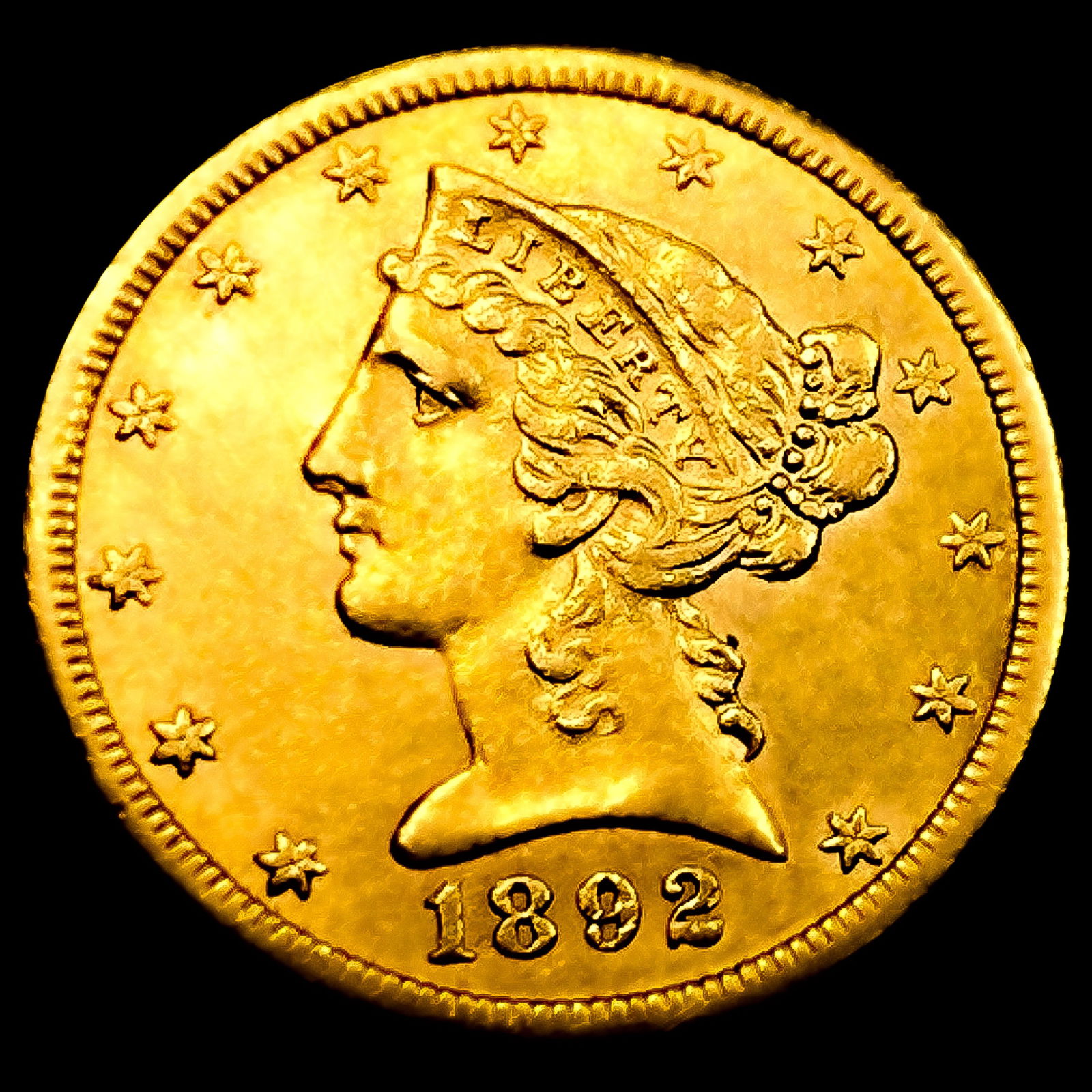 1892-CC $5 Gold Half Eagle: 1892-CC $5 Gold Half Eagle