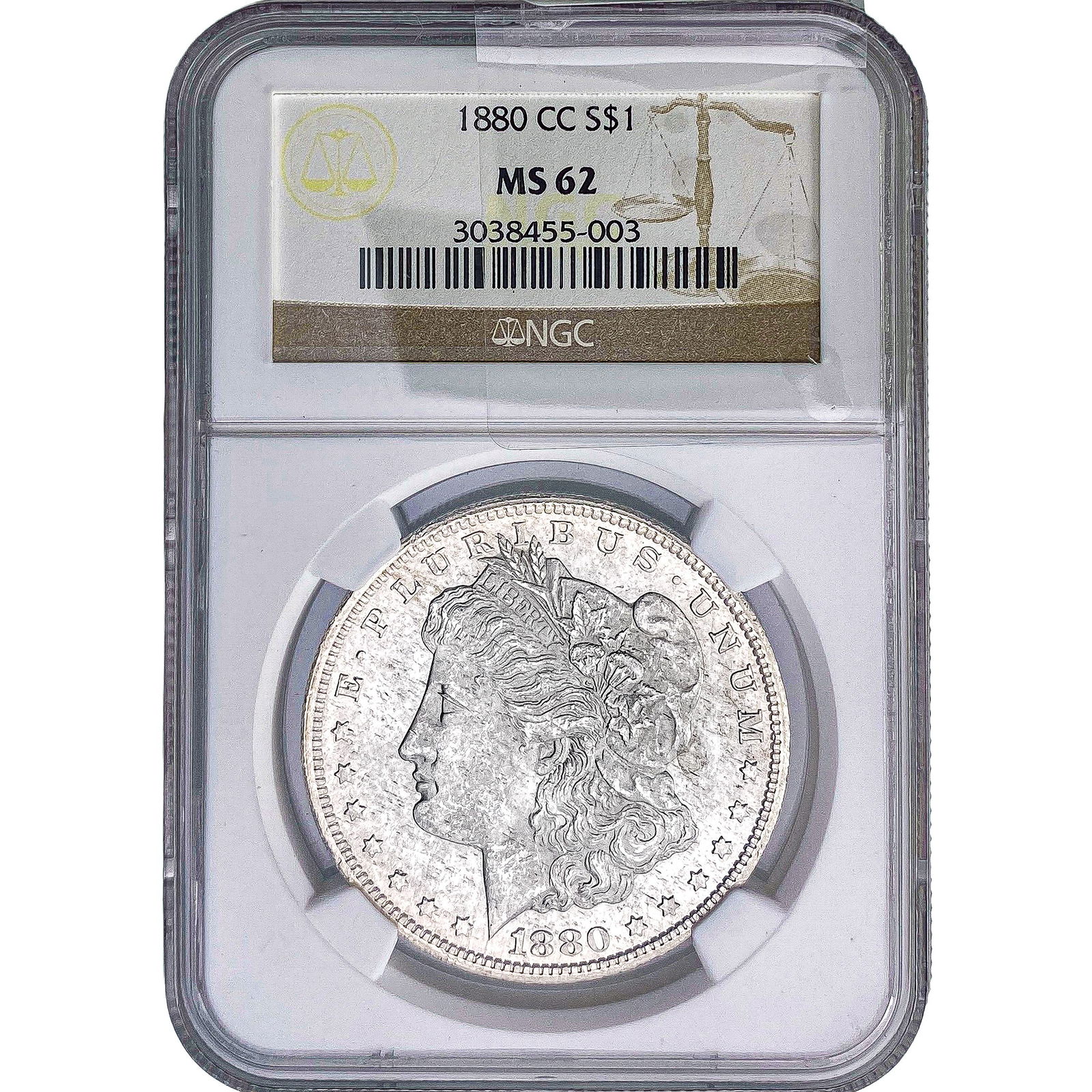 1880-CC Morgan Silver Dollar NGC MS62 (1 of 2)