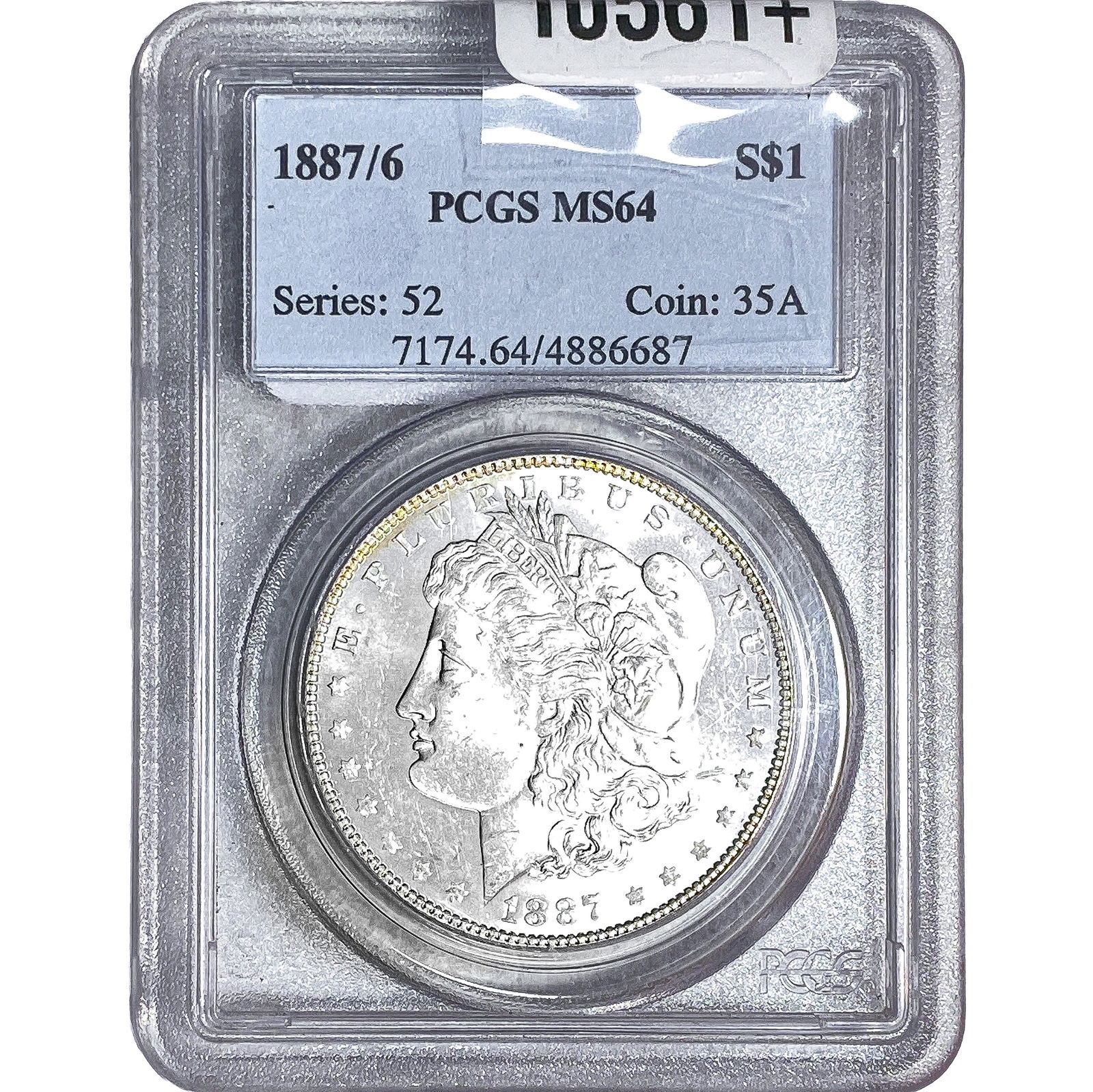 1887/6 Morgan Silver Dollar PCGS MS64 (1 of 2)