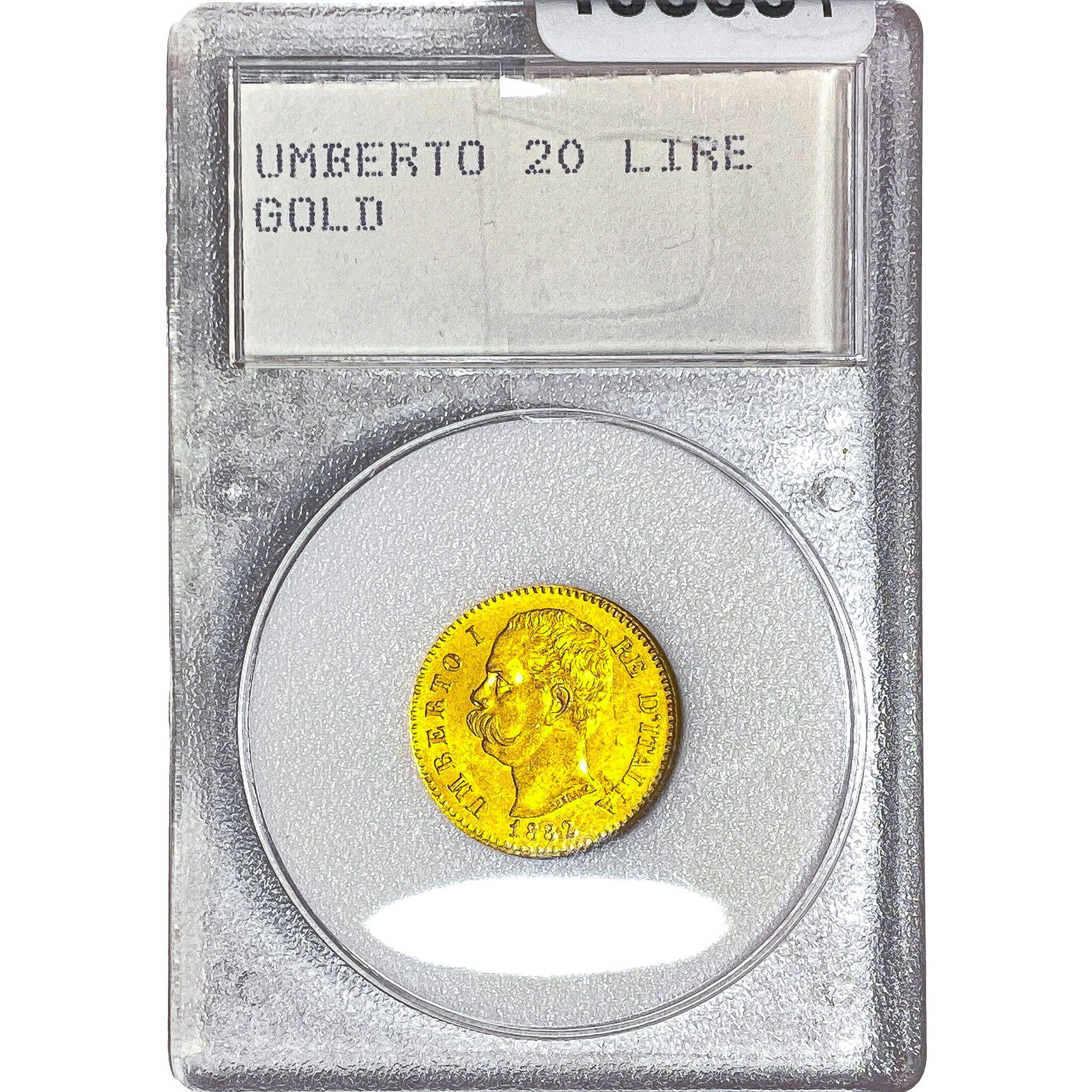 1882 Italy Umberto Gold 20 Lire .1867 AGW WMP: 1882 Italy Umberto Gold 20 Lire .1867 AGW WMP