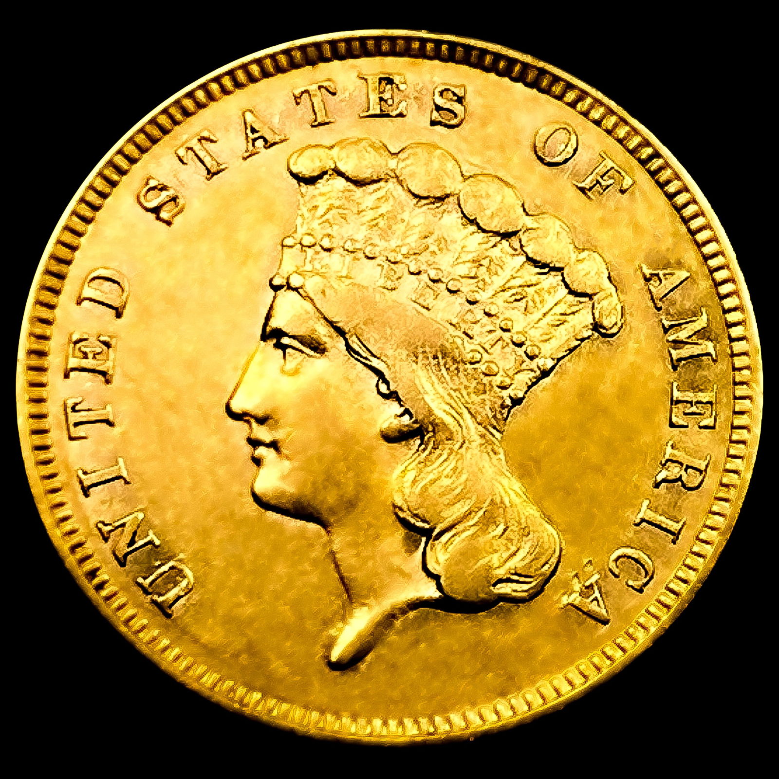1860 $3 Gold Piece: 1860 $3 Gold Piece