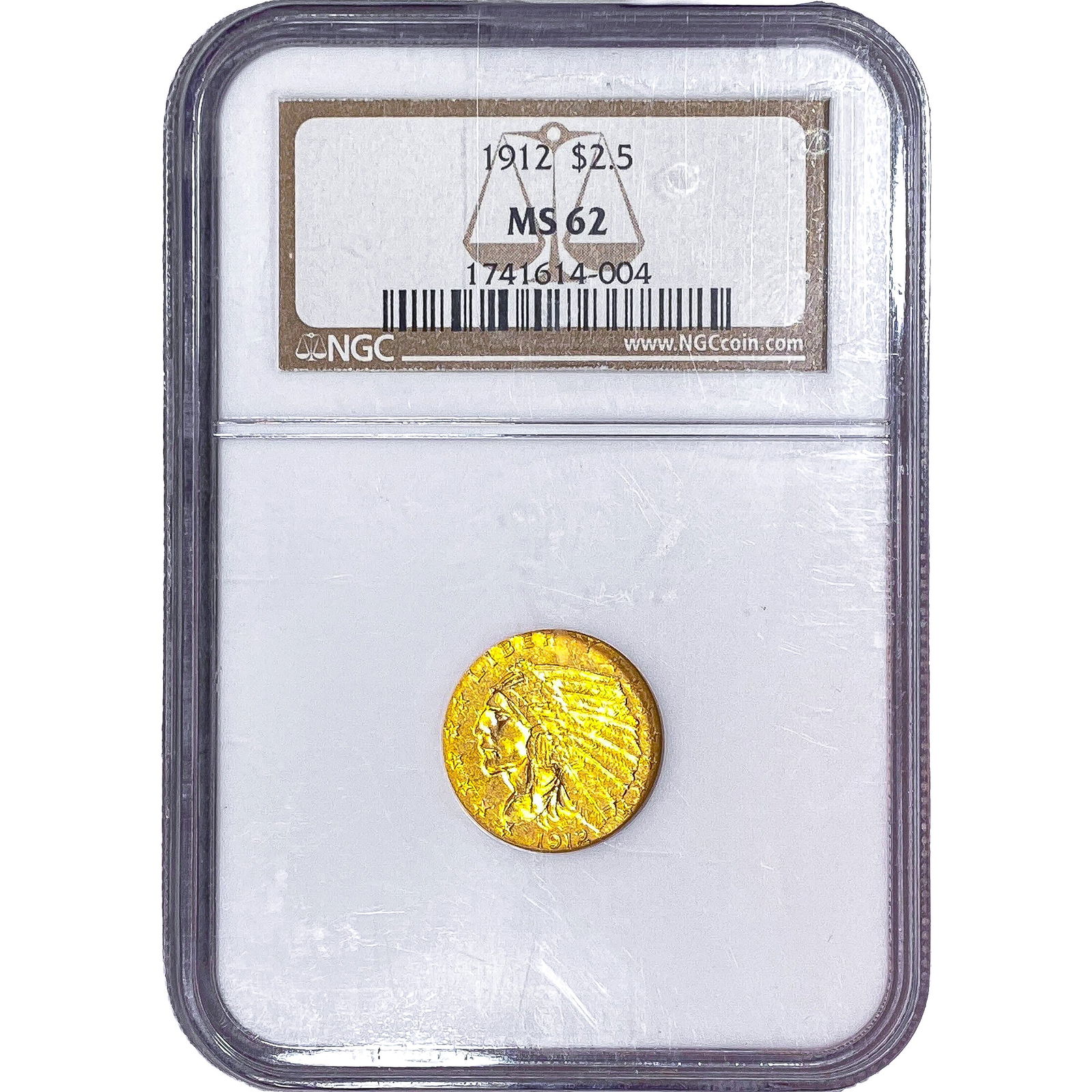 1921 $2.50 Gold Quarter Eagle NGC MS62 (1 of 2)