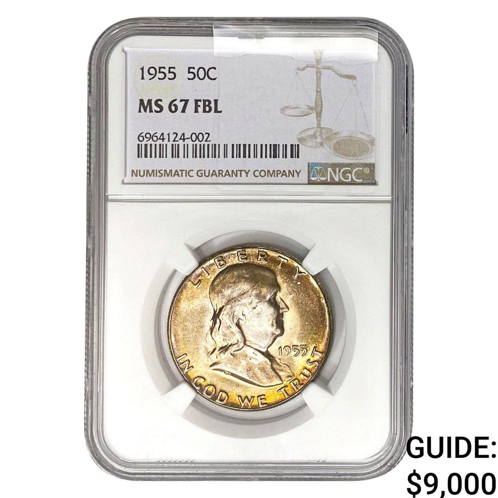 1955 Franklin Half Dollar NGC MS67 FBL (1 of 2)