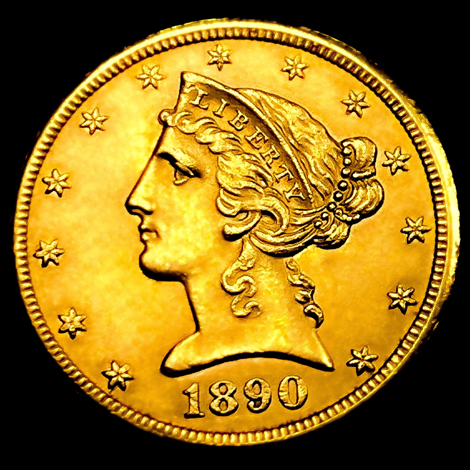 1890-CC $5 Gold Half Eagle (1 of 2)