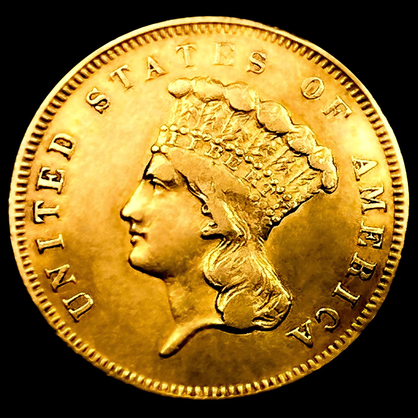 1855 $3 Gold Piece