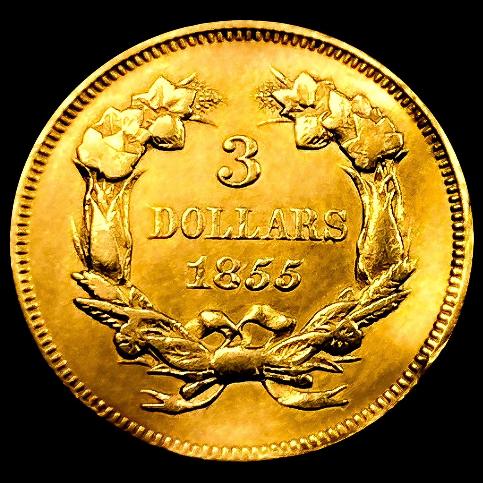 1855 $3 Gold Piece - 2