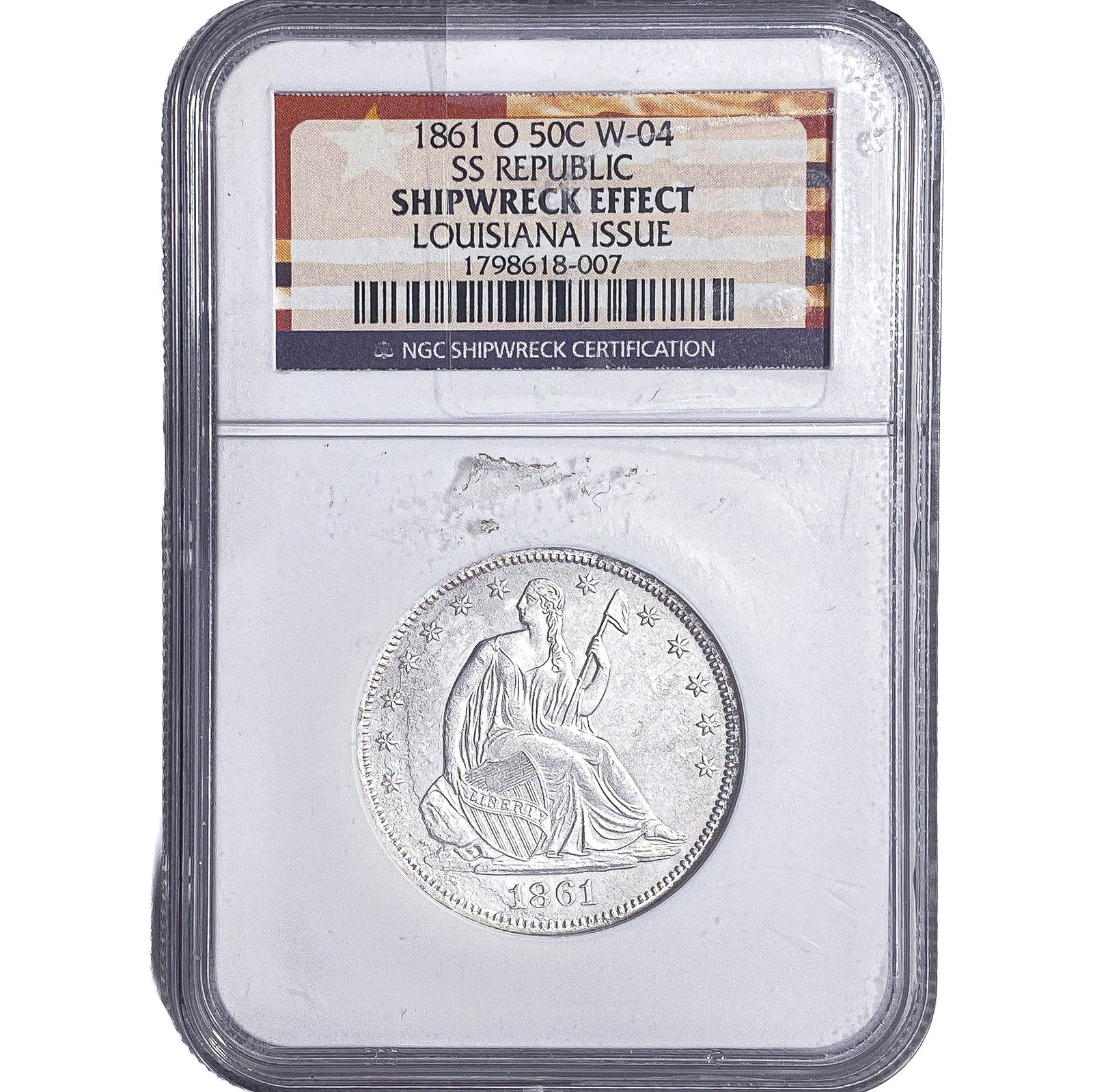 1861-O Seated Liberty Half Dollar NGC: 1861-O Seated Liberty Half Dollar NGC