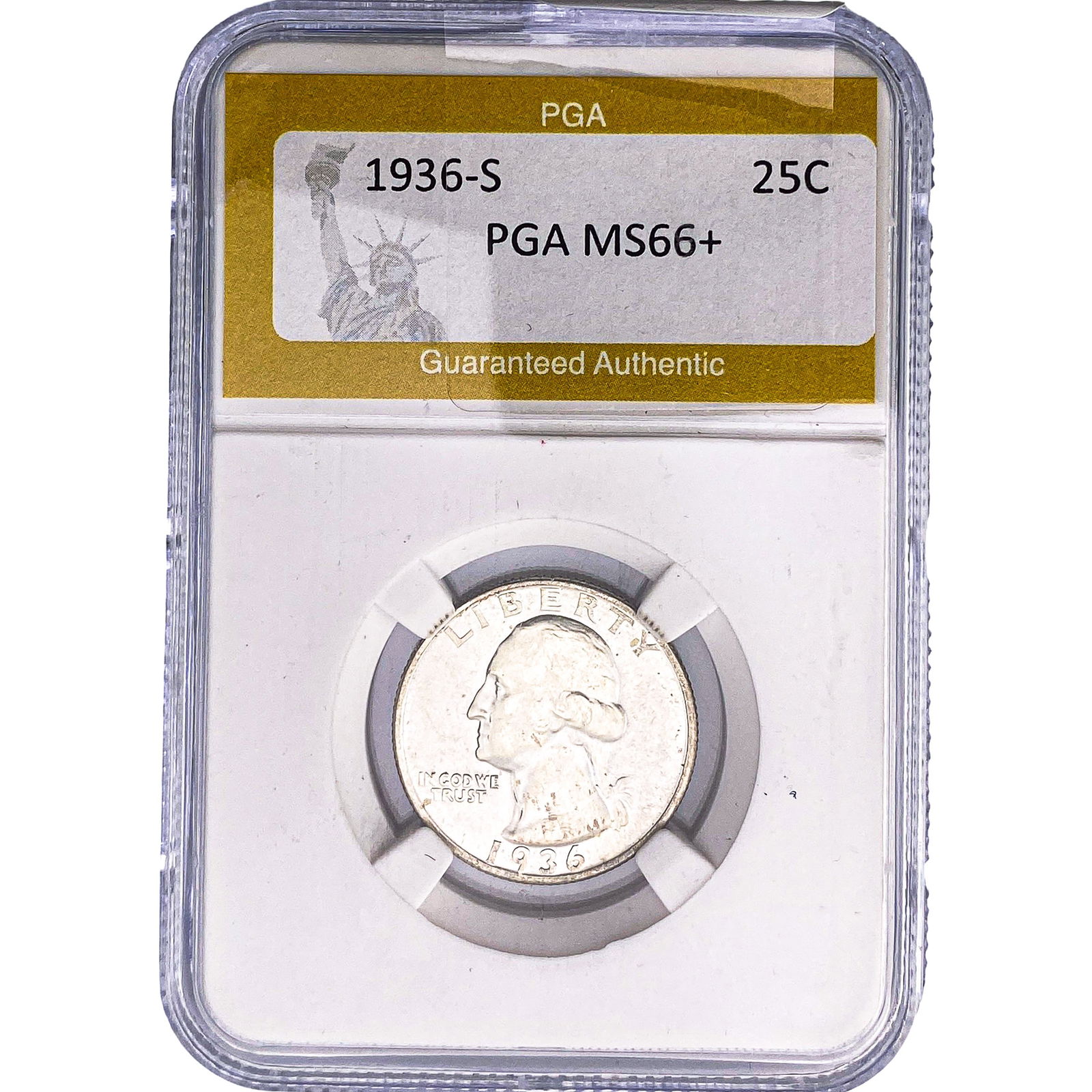 1936-S Washington Silver Quarter PGA MS66+: 1936-S Washington Silver Quarter PGA MS66+