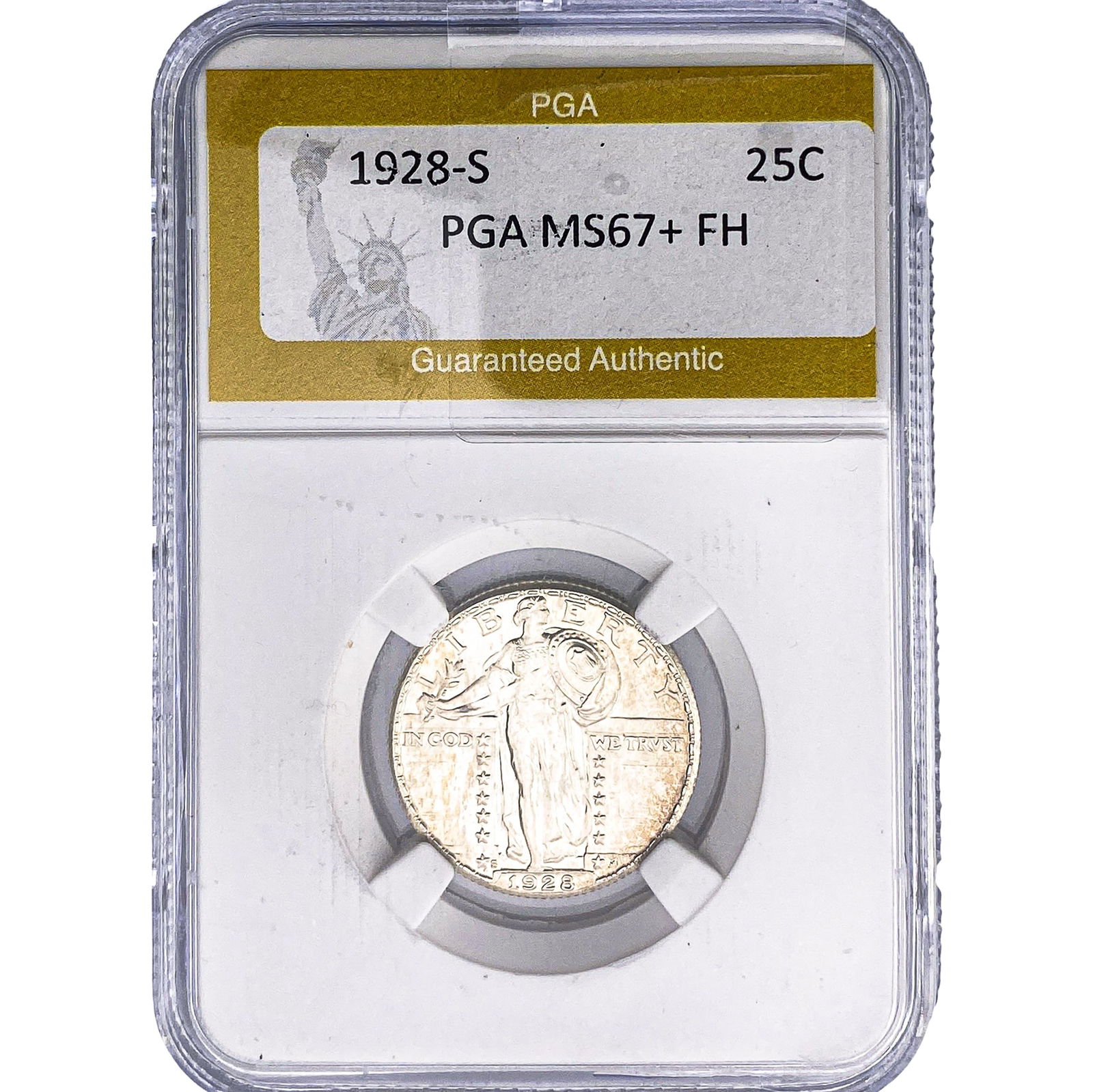 1928-S Standing Liberty Quarter PGA MS67+ FH: 1928-S Standing Liberty Quarter PGA MS67+ FH