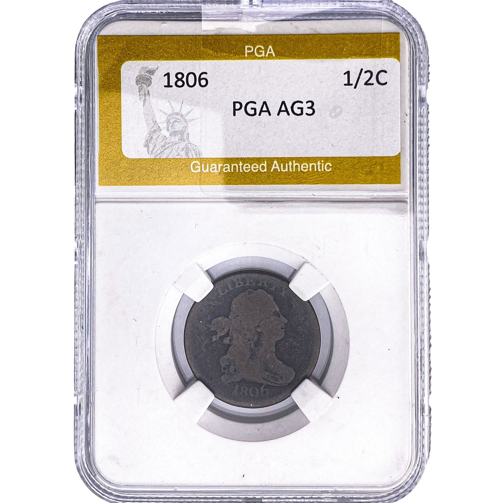 1806 Draped Bust Half Cent PGA AG3 (1 of 2)