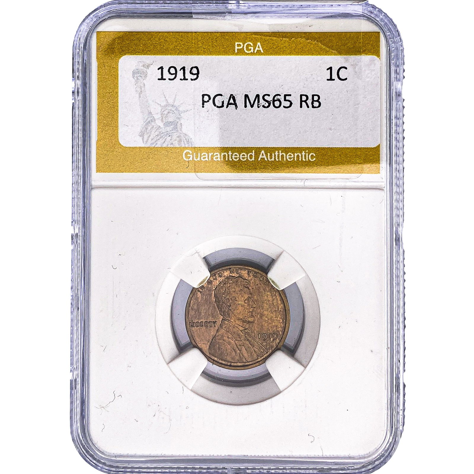 1919 Wheat Cent PGA MS65 RB: 1919 Wheat Cent PGA MS65 RB