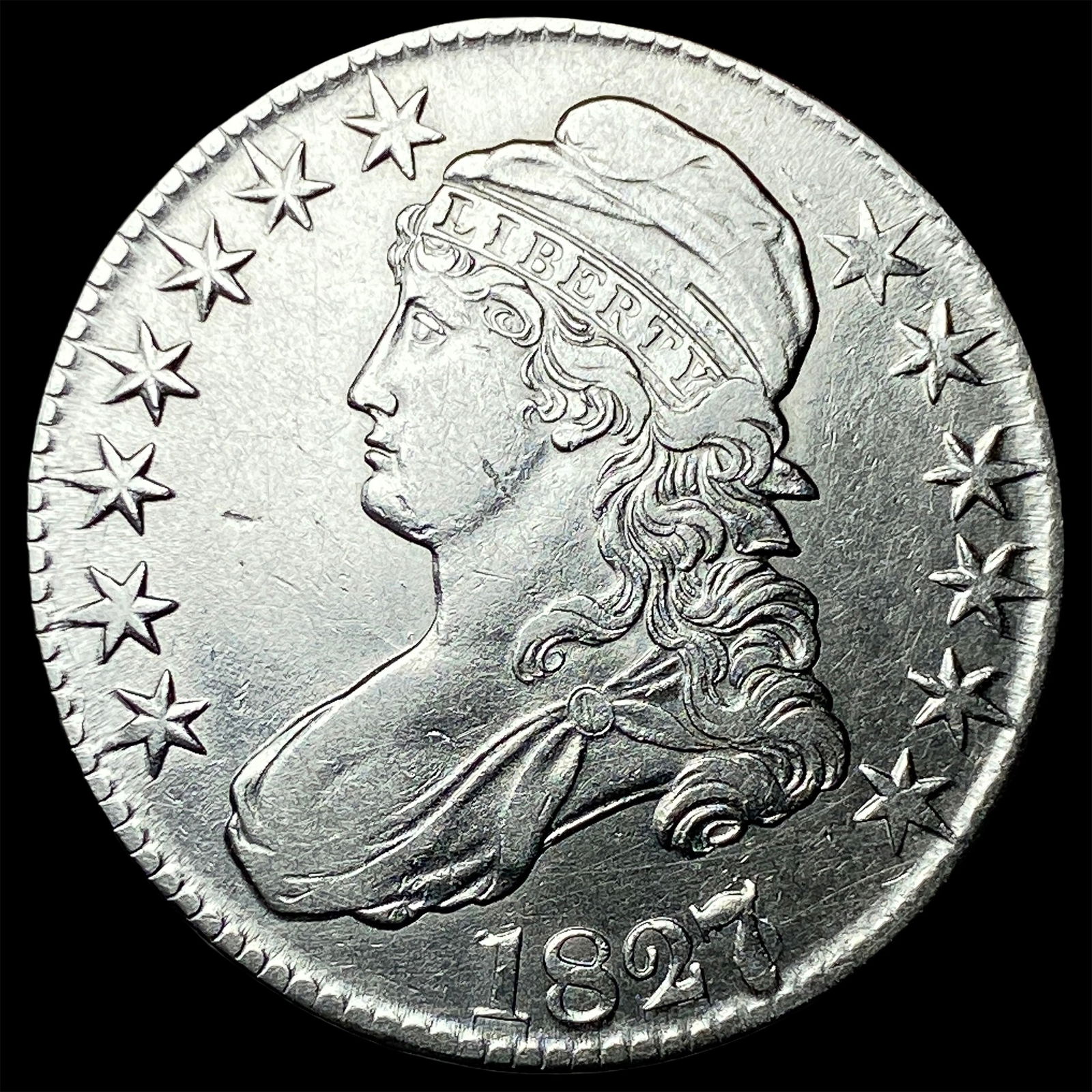 1827 Capped Bust Half Dollar CLOSELY UNCIRCULATED: 1827 Capped Bust Half Dollar CLOSELY UNCIRCULATED