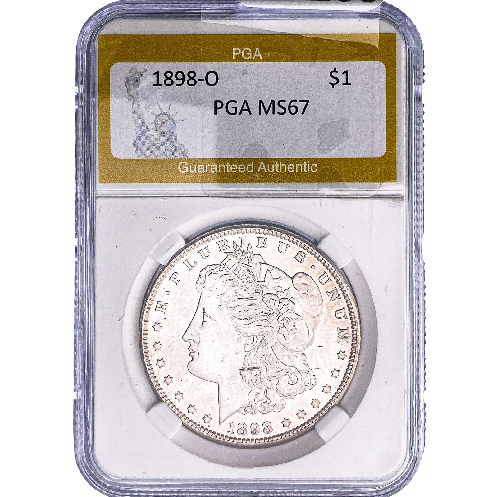 1898-O Morgan Silver Dollar PGA MS67: 1898-O Morgan Silver Dollar PGA MS67