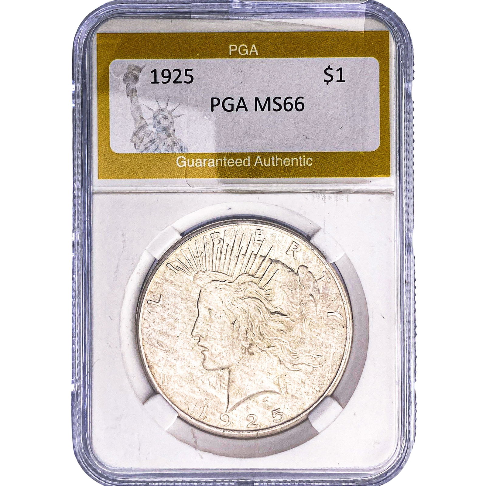 1925 Silver Peace Dollar PGA MS66: 1925 Silver Peace Dollar PGA MS66