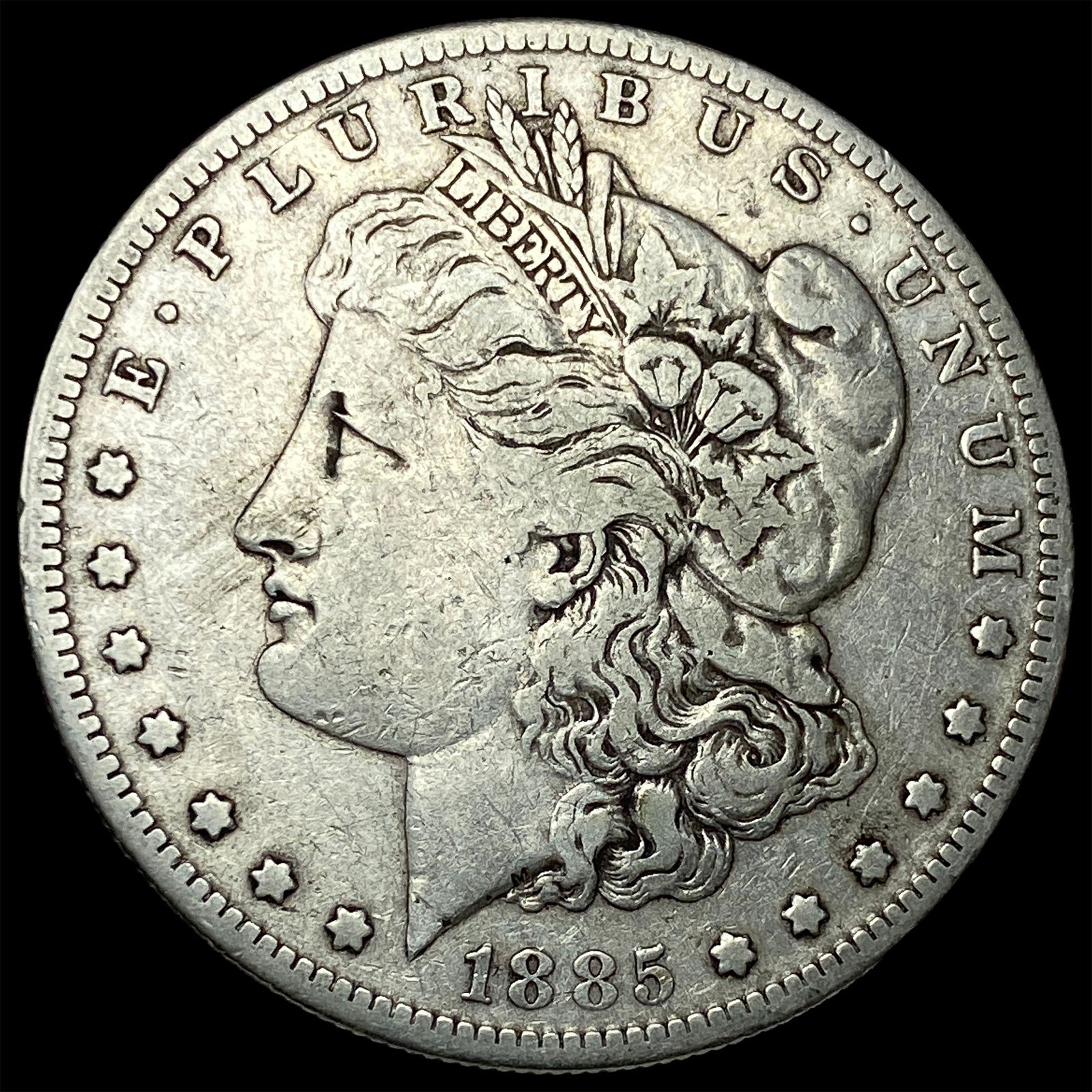 1885-S Silver Morgan Dollar ABOUT UNCIRCULATED: 1885-S Silver Morgan Dollar ABOUT UNCIRCULATED