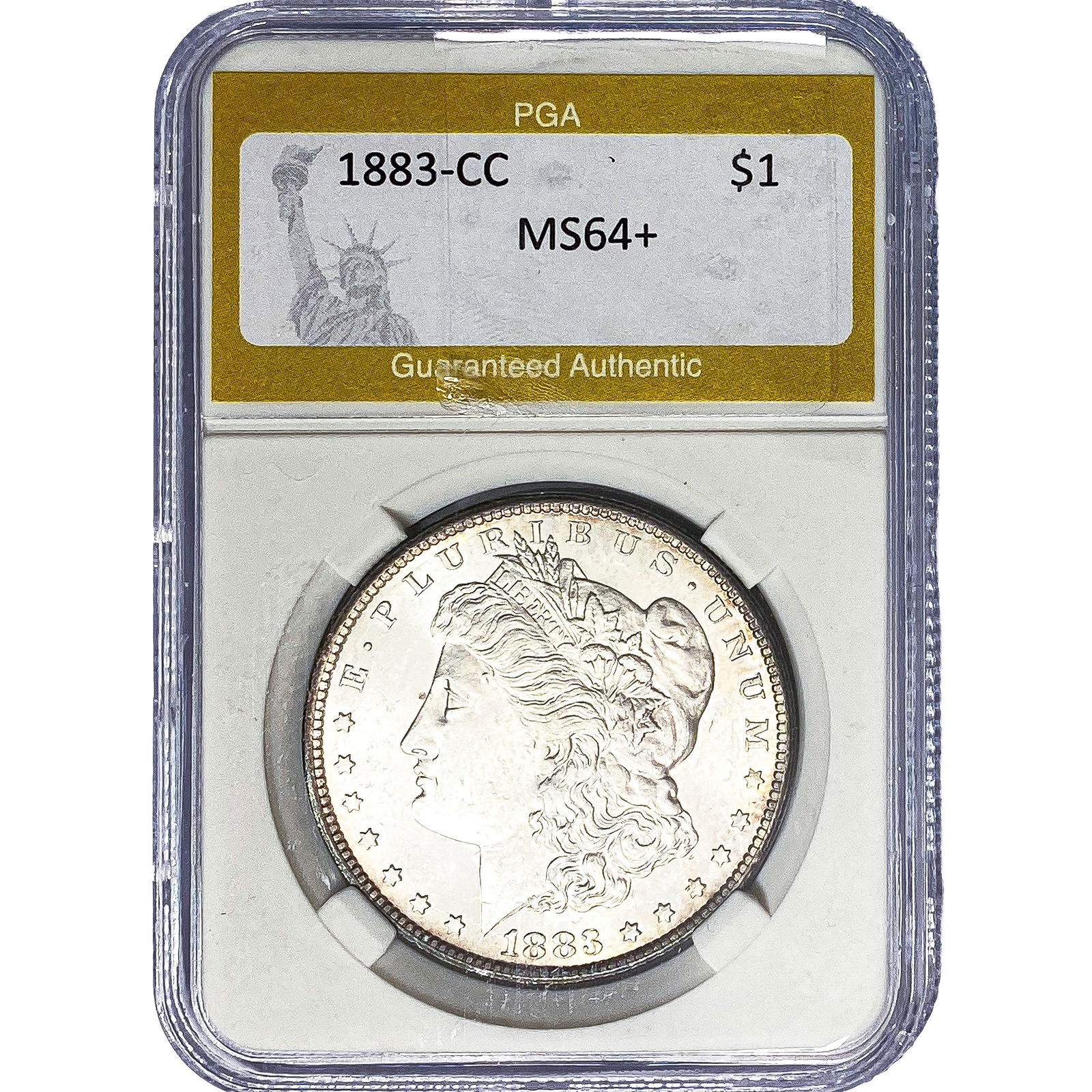 1883-CC Morgan Silver Dollar PGA MS64+: 1883-CC Morgan Silver Dollar PGA MS64+