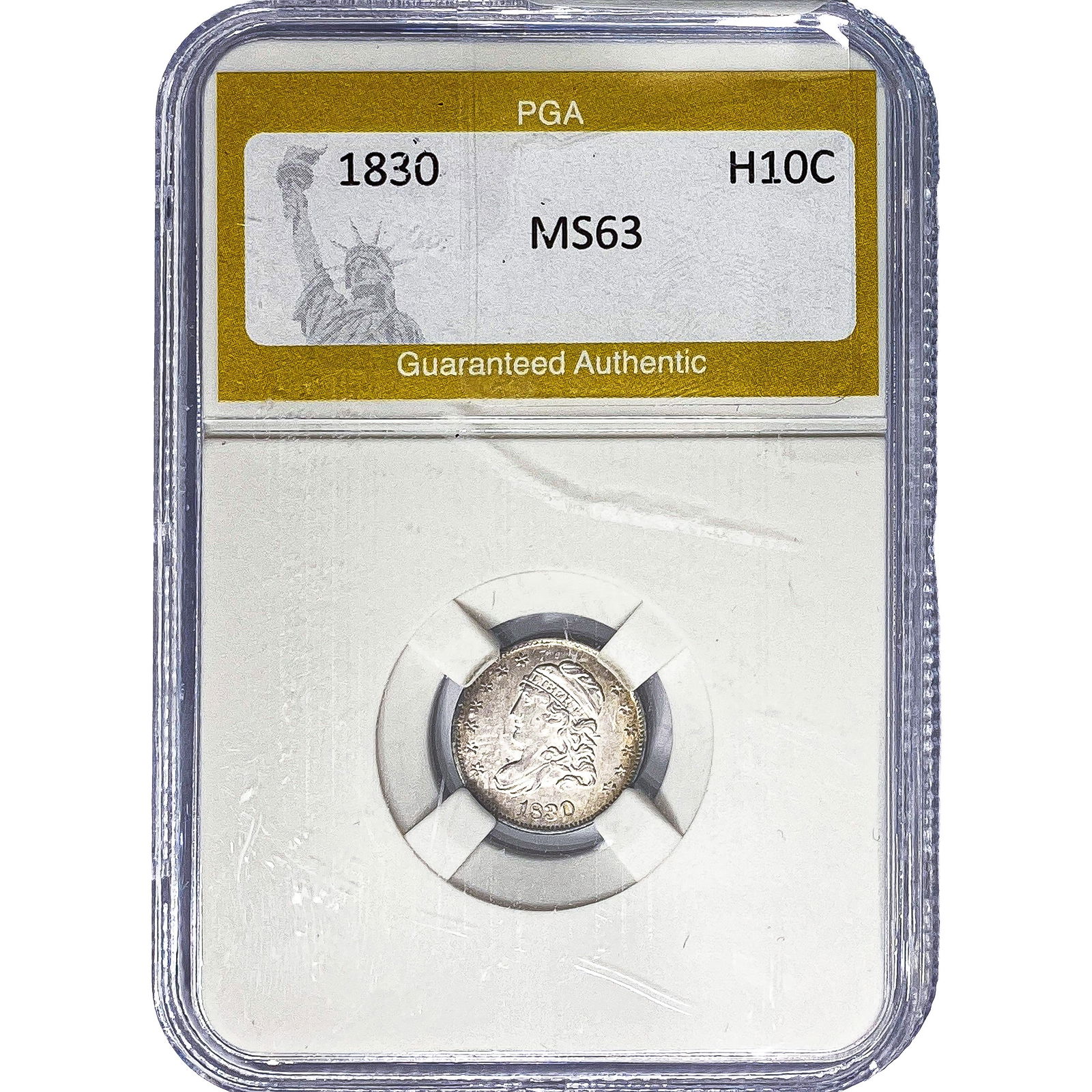 1830 Capped Bust Half Dime PGA MS63: 1830 Capped Bust Half Dime PGA MS63