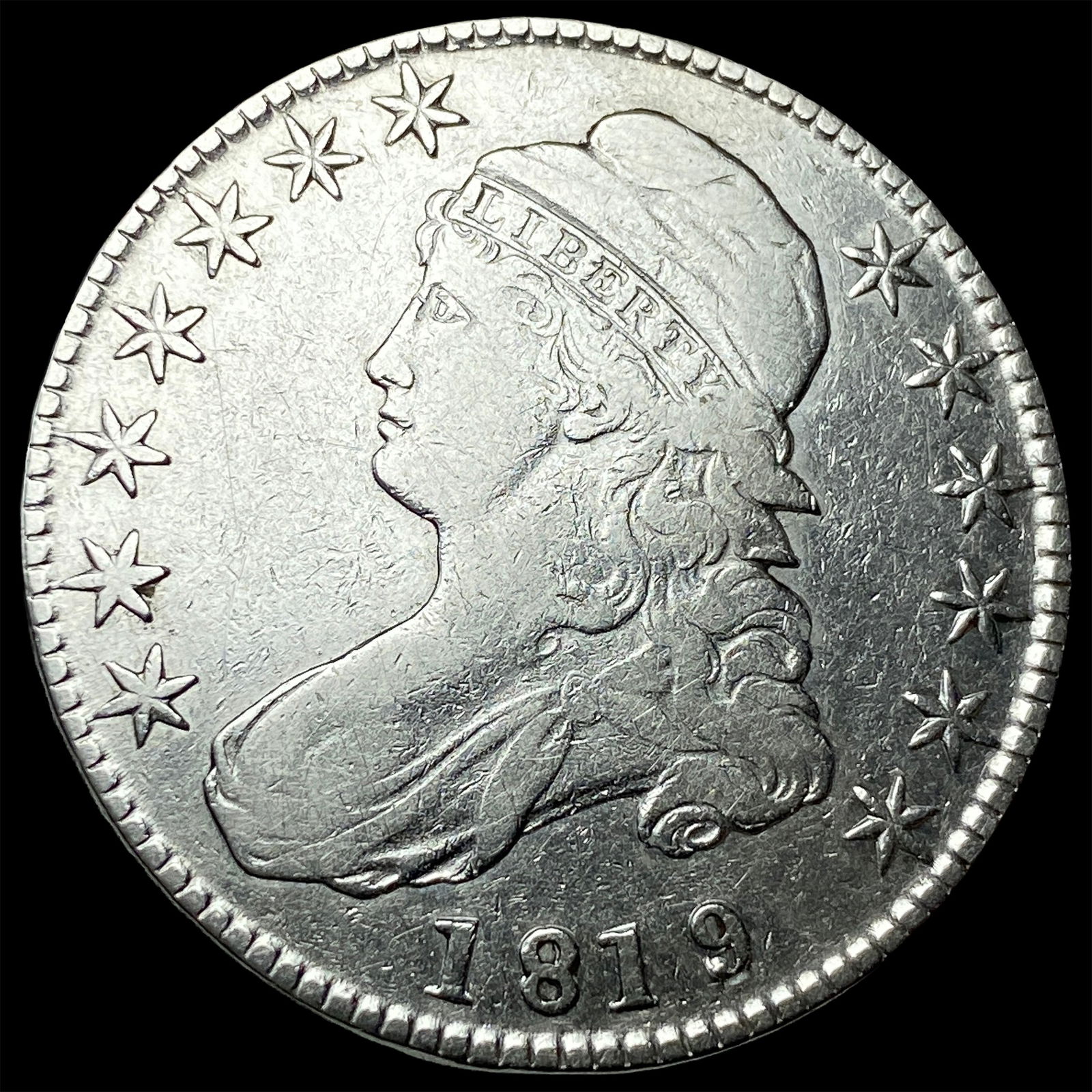 1819 Capped Bust Half Dollar NEARLY UNCIRCULATED (1 of 2)