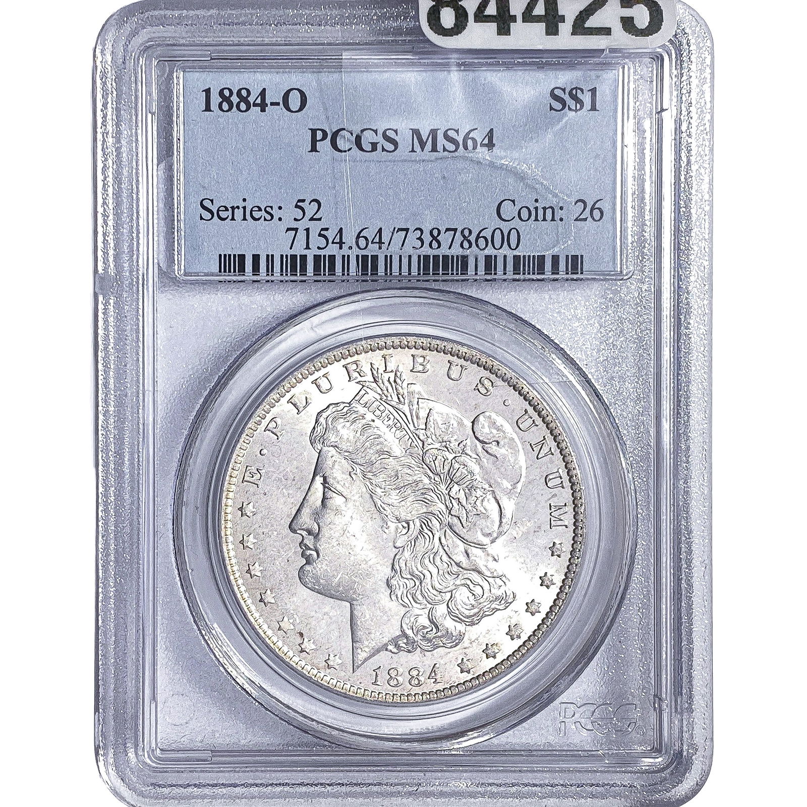 1884-O Morgan Silver Dollar PCGS MS64: 1884-O Morgan Silver Dollar PCGS MS64