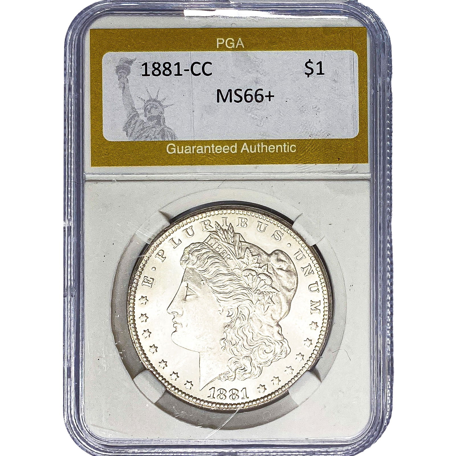 1881-CC Morgan Silver Dollar PGA MS66+: 1881-CC Morgan Silver Dollar PGA MS66+