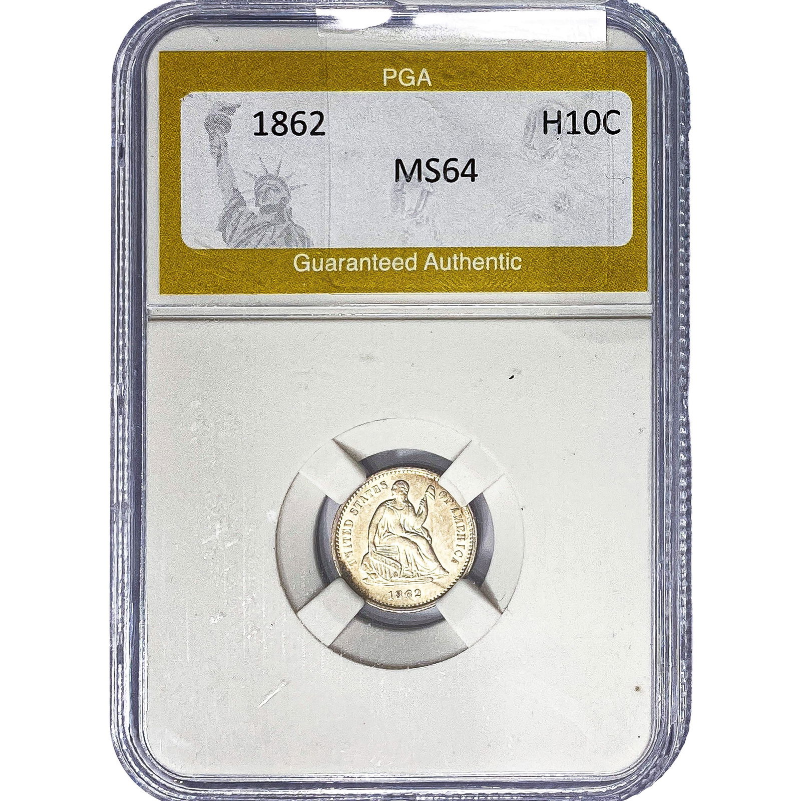 1862 Seated Liberty Half Dime PGA MS64: 1862 Seated Liberty Half Dime PGA MS64