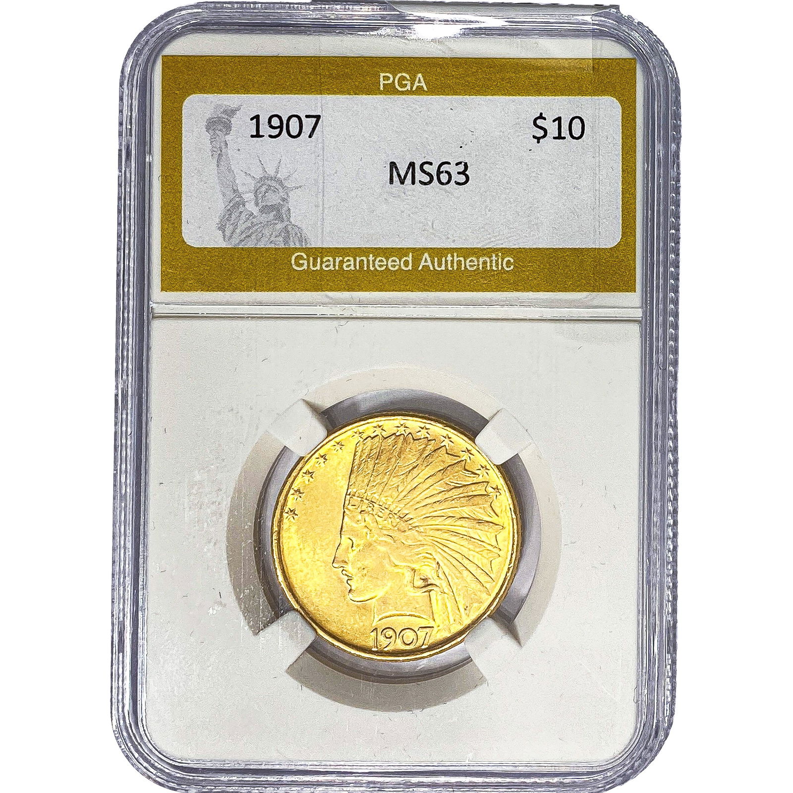 1907 $10 Gold Eagle PGA MS63: 1907 $10 Gold Eagle PGA MS63
