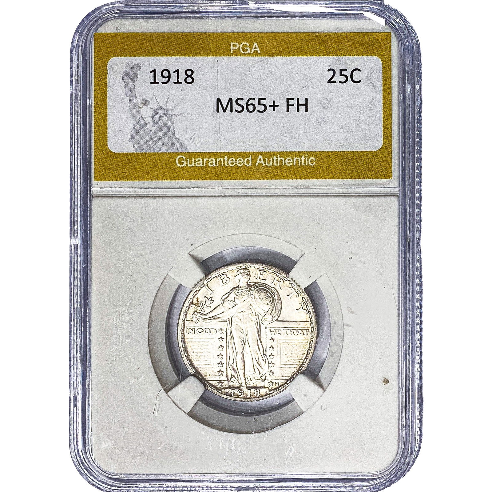 1918 Standing Liberty Quarter PGA MS65+ FH: 1918 Standing Liberty Quarter PGA MS65+ FH