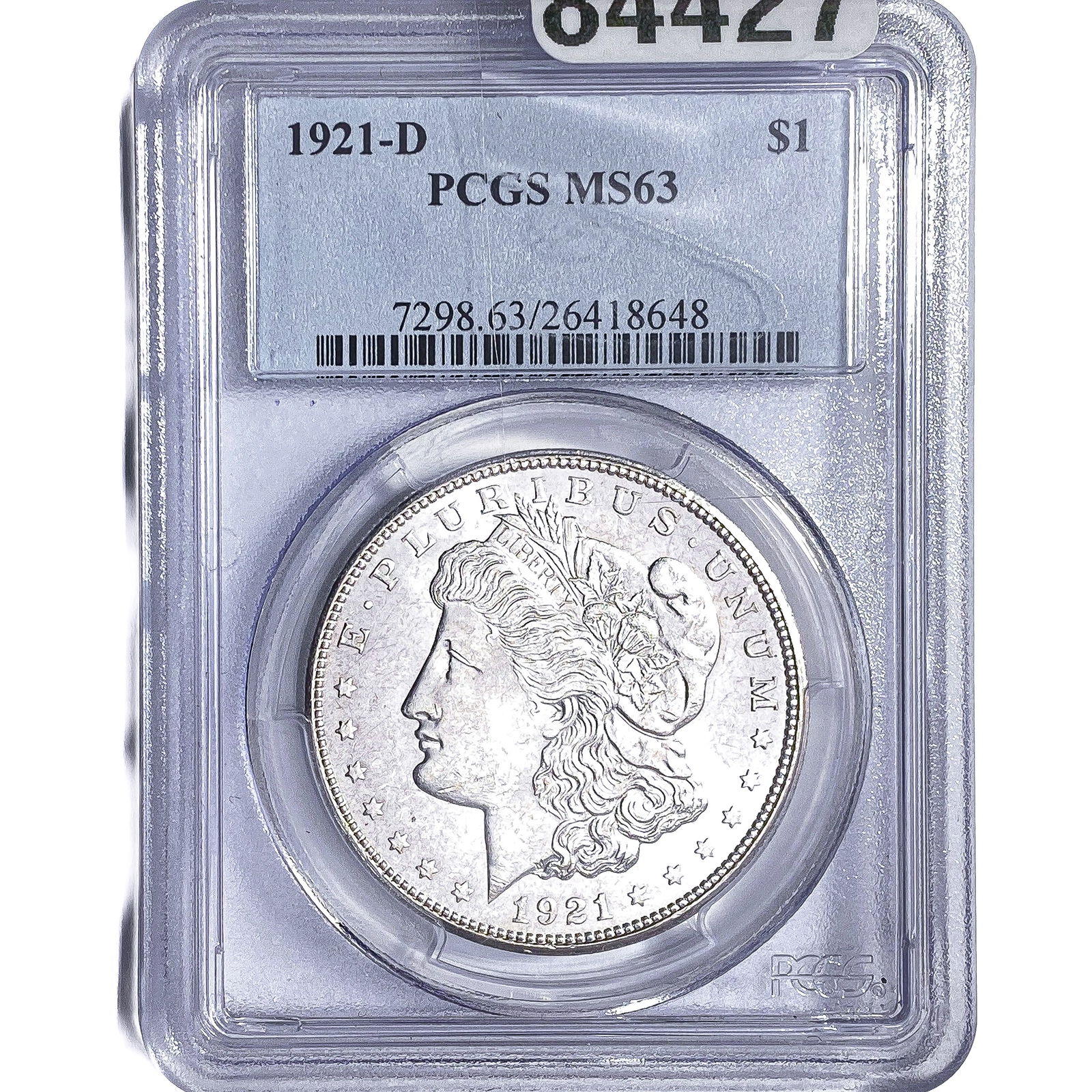 1921-D Morgan Silver Dollar PCGS MS63: 1921-D Morgan Silver Dollar PCGS MS63