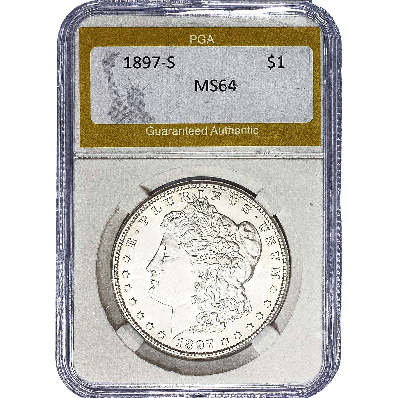 1897-S Morgan Silver Dollar PGA MS64: 1897-S Morgan Silver Dollar PGA MS64